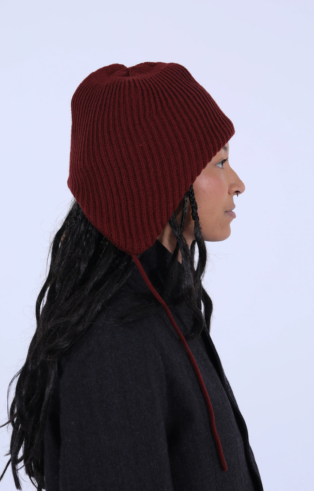 Ear Flap Beanie Maroon