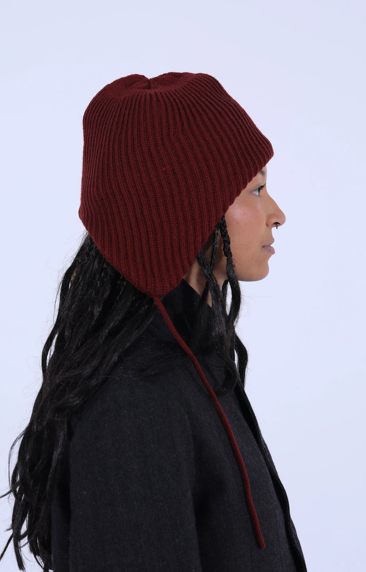 Ear Flap Beanie Maroon
