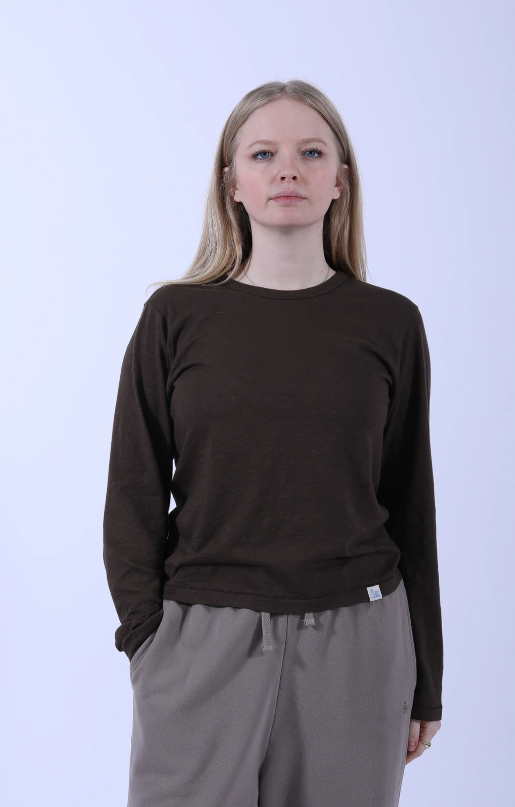 Pima Cotton Long Sleeve Relaxed fit Chocolate
