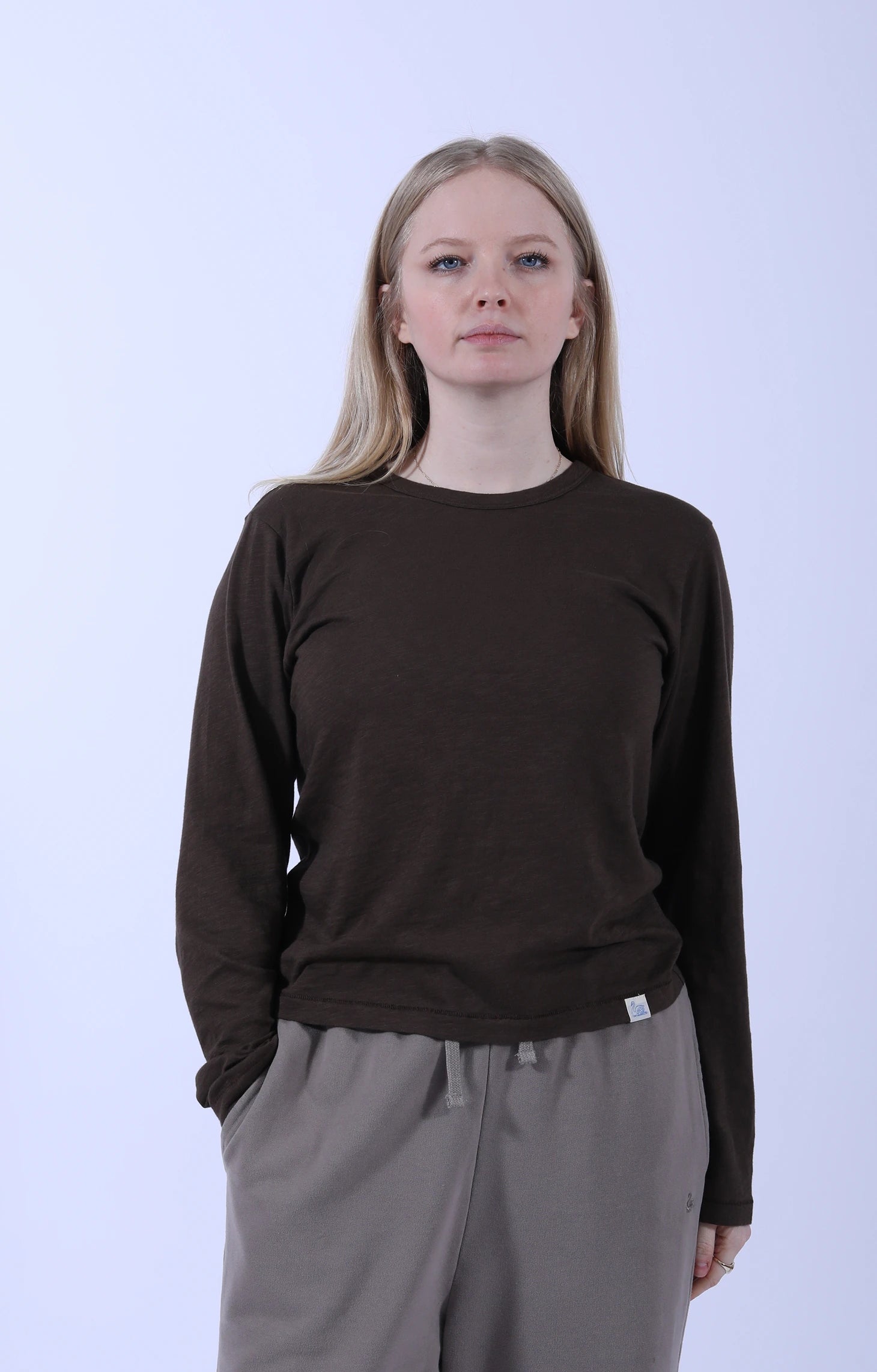 Pima Cotton Long Sleeve Relaxed fit Chocolate