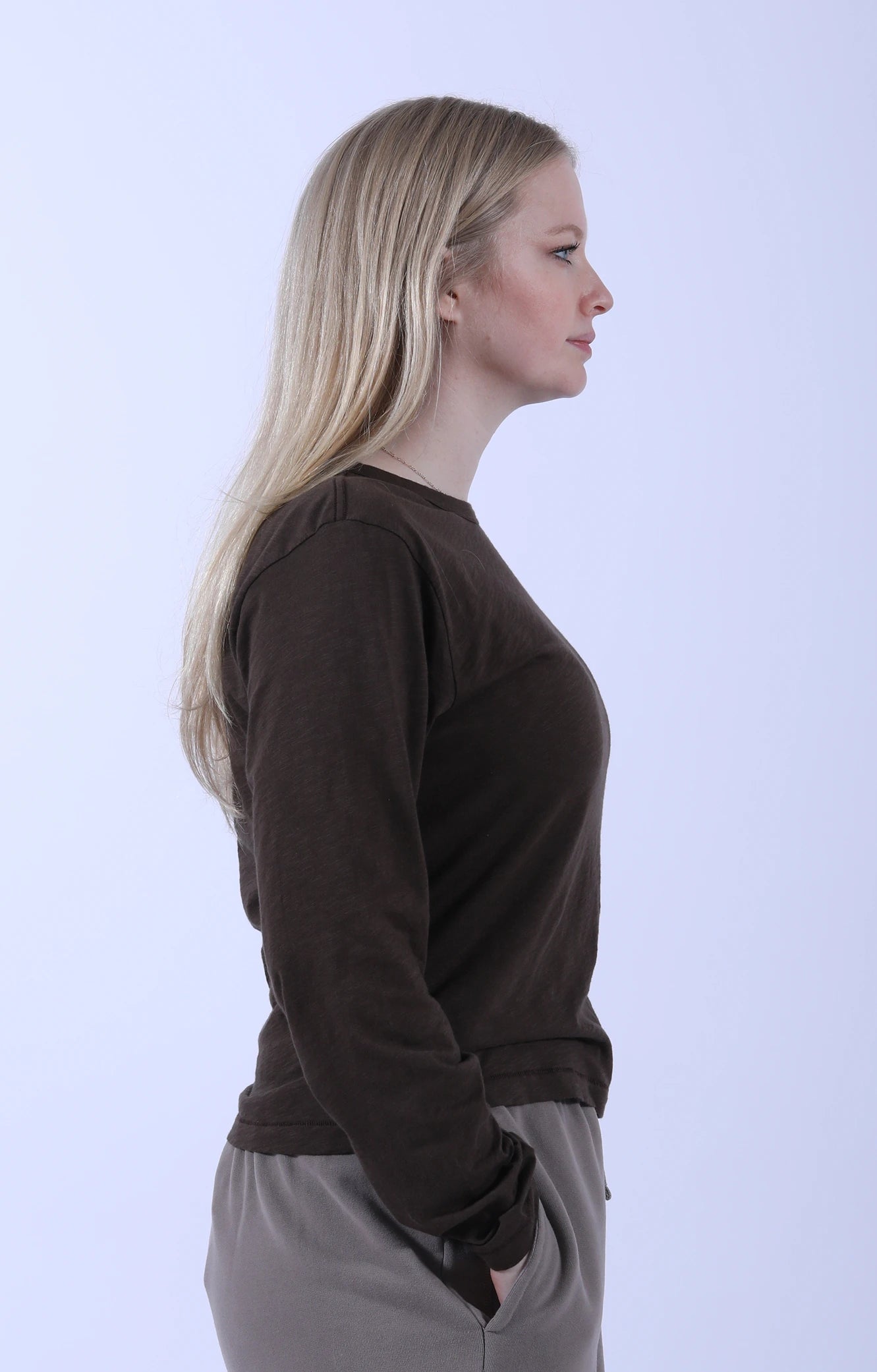 Pima Cotton Long Sleeve Relaxed fit Chocolate