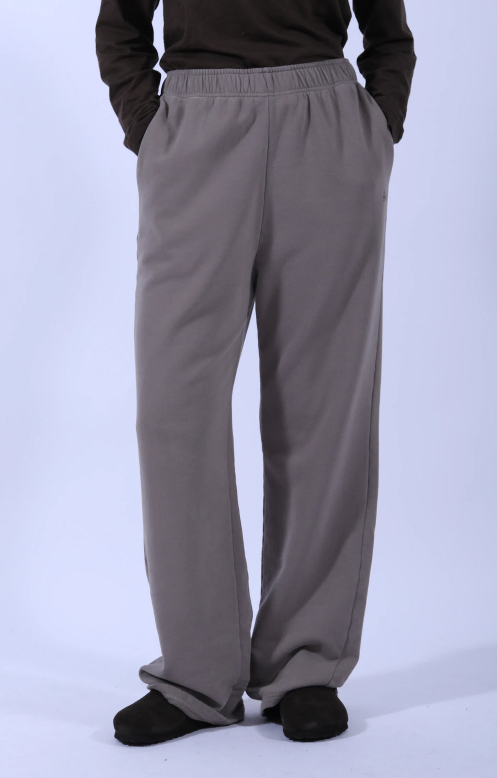 Open Leg Soft Fleece Sweatpants Faded Grain