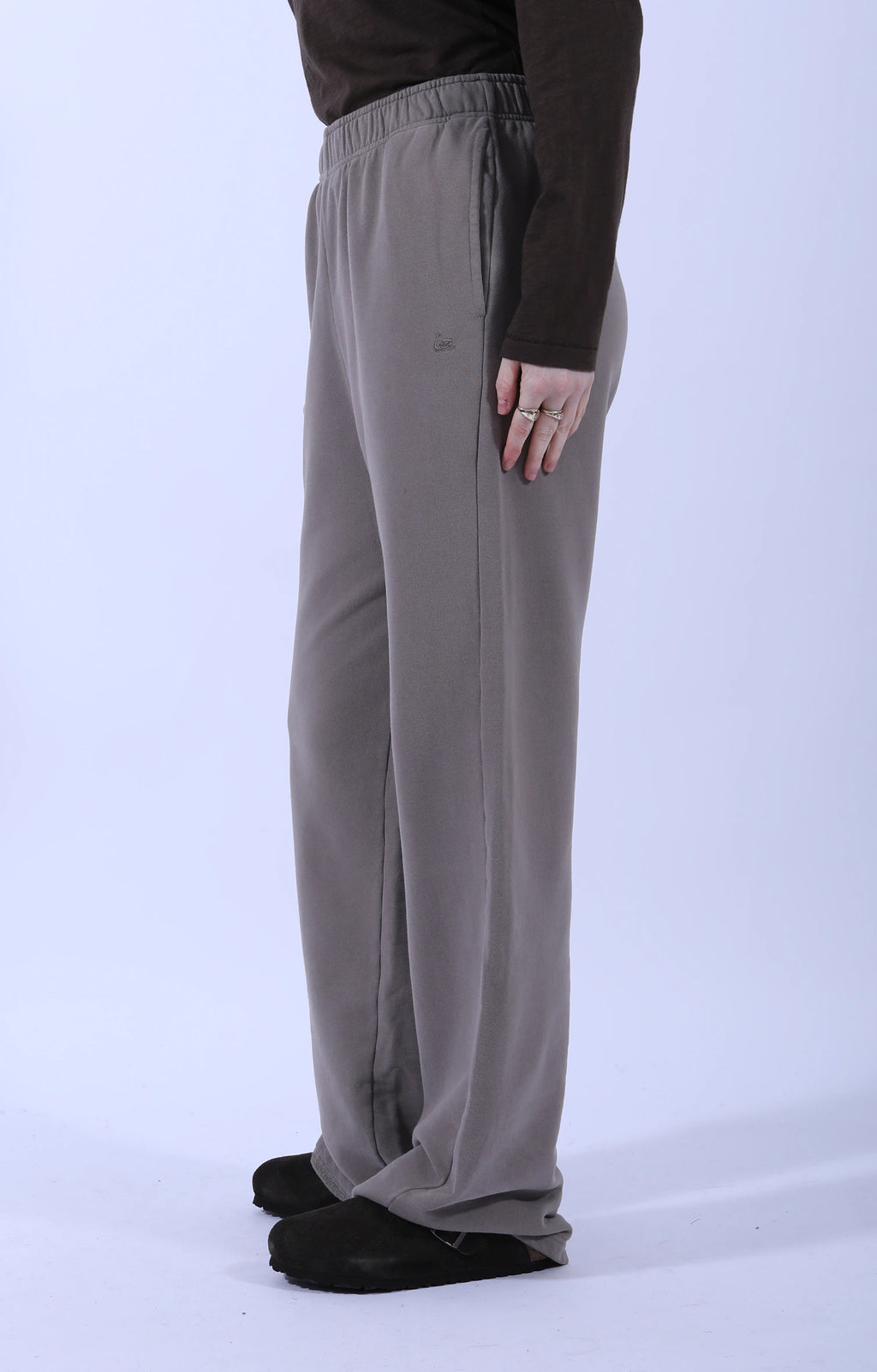 Open Leg Soft Fleece Sweatpants Faded Grain