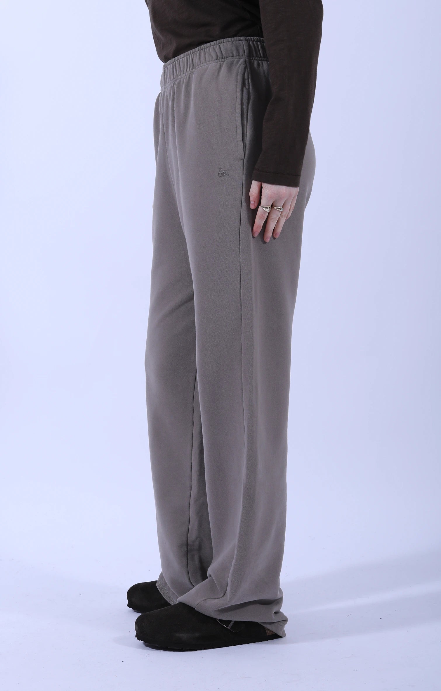 Open Leg Soft Fleece Sweatpants Faded Grain