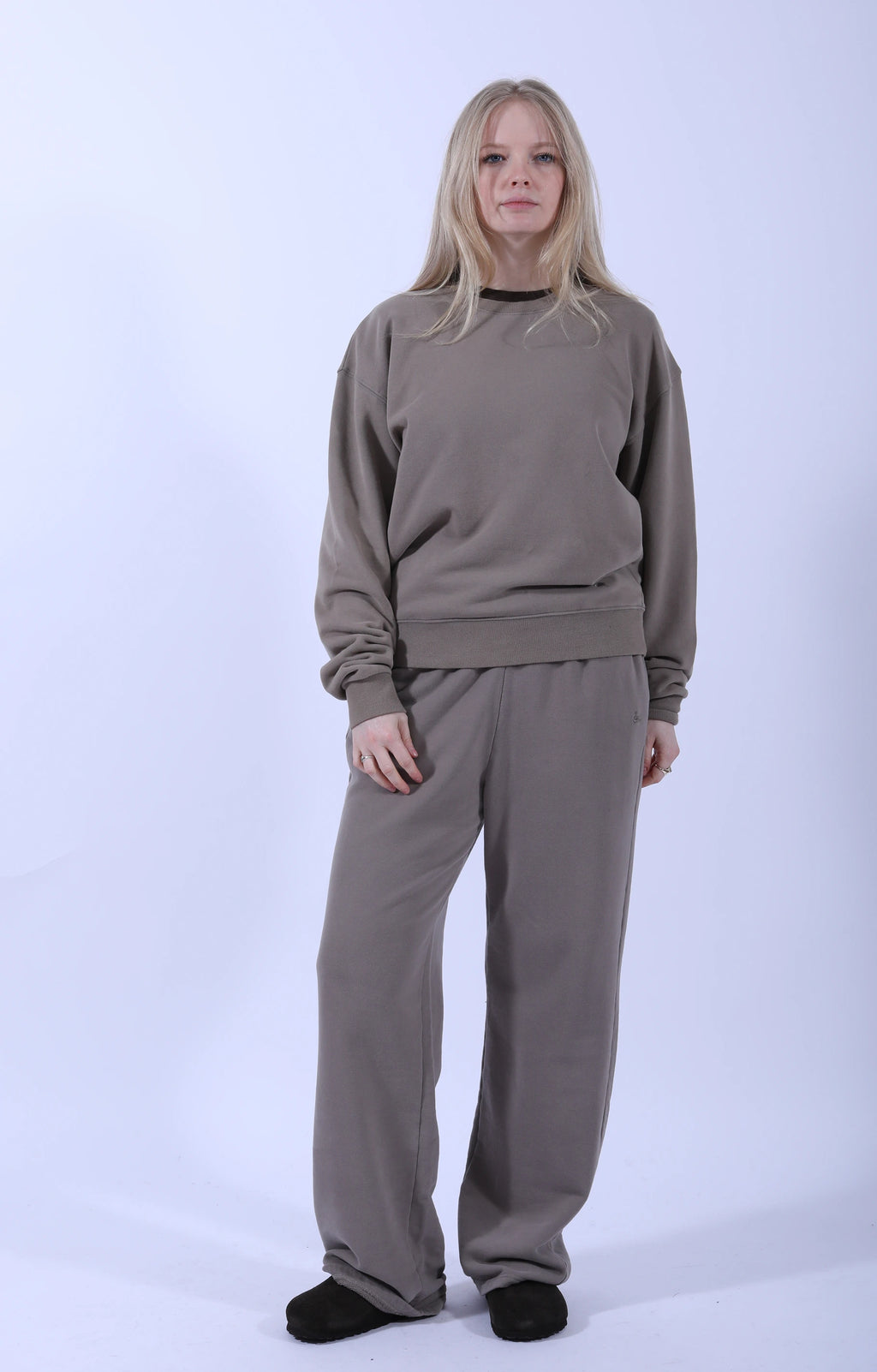 Relaxed Cotton Soft Fleece Sweatshirt Faded Grain