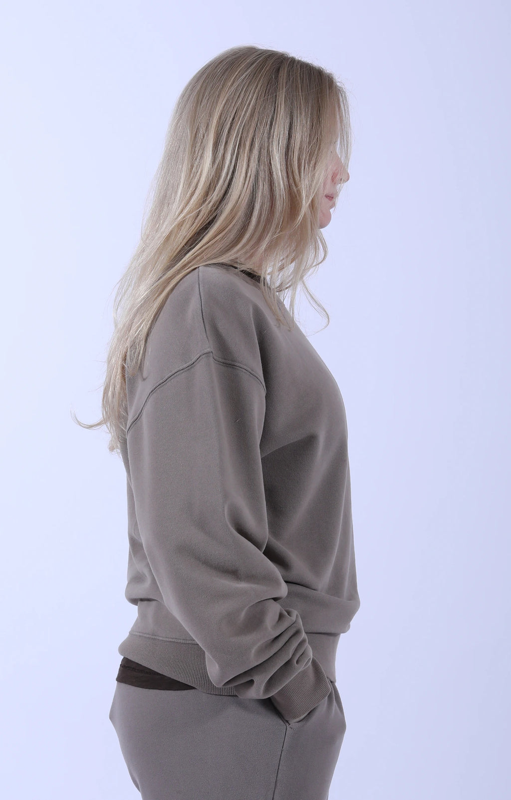 Relaxed Cotton Soft Fleece Sweatshirt Faded Grain