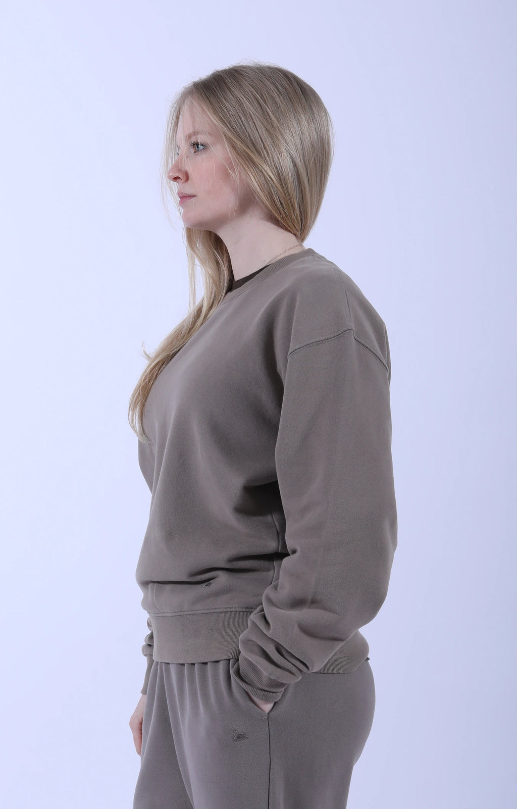 Relaxed Cotton Soft Fleece Sweatshirt Faded Grain