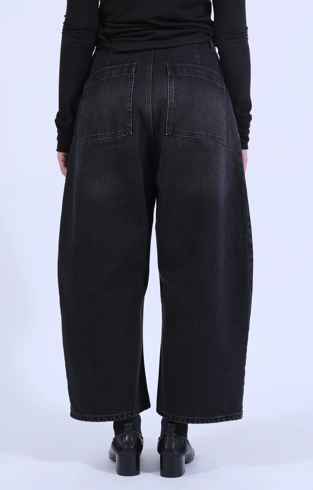 Chalco Wide Leg Denim Washed Black