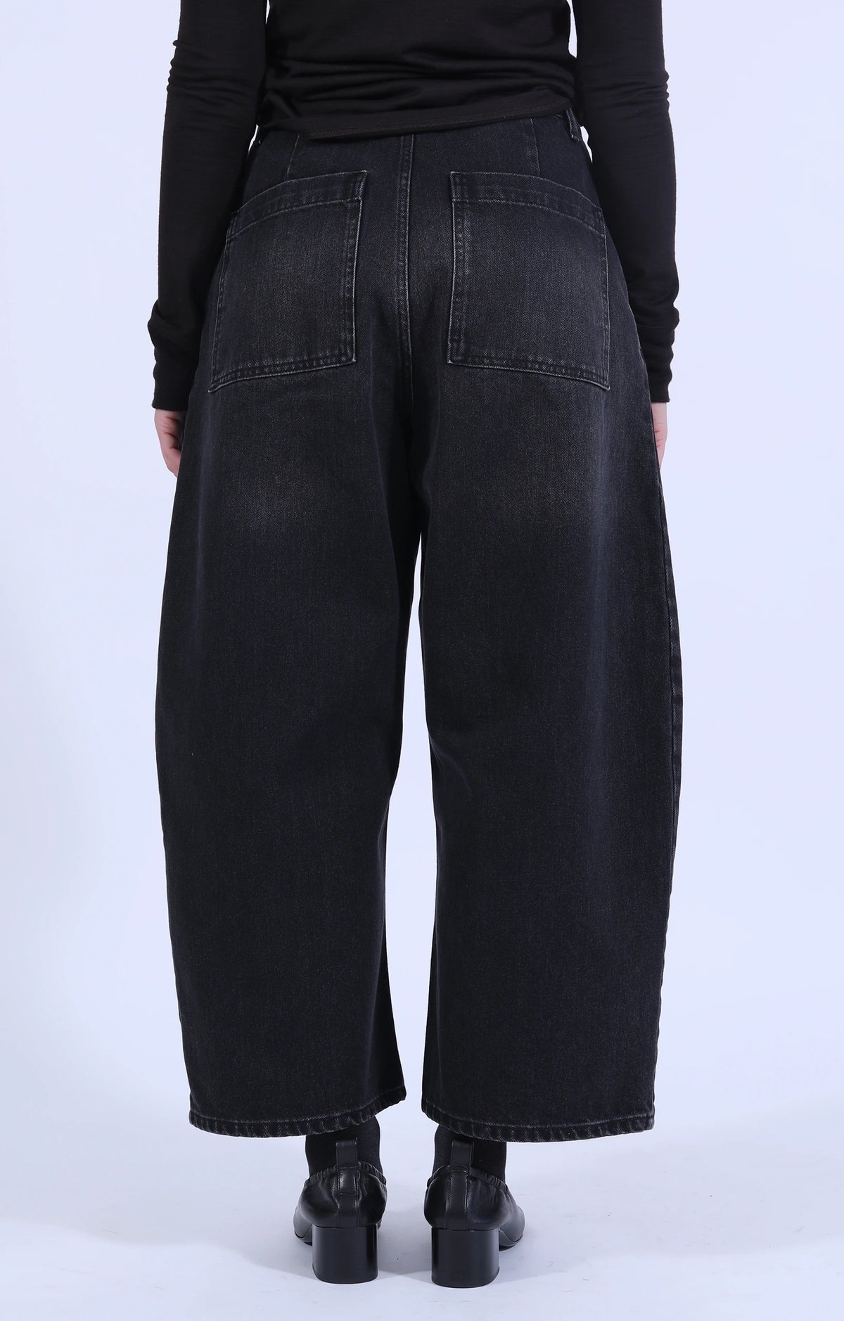 Chalco Wide Leg Denim Washed Black