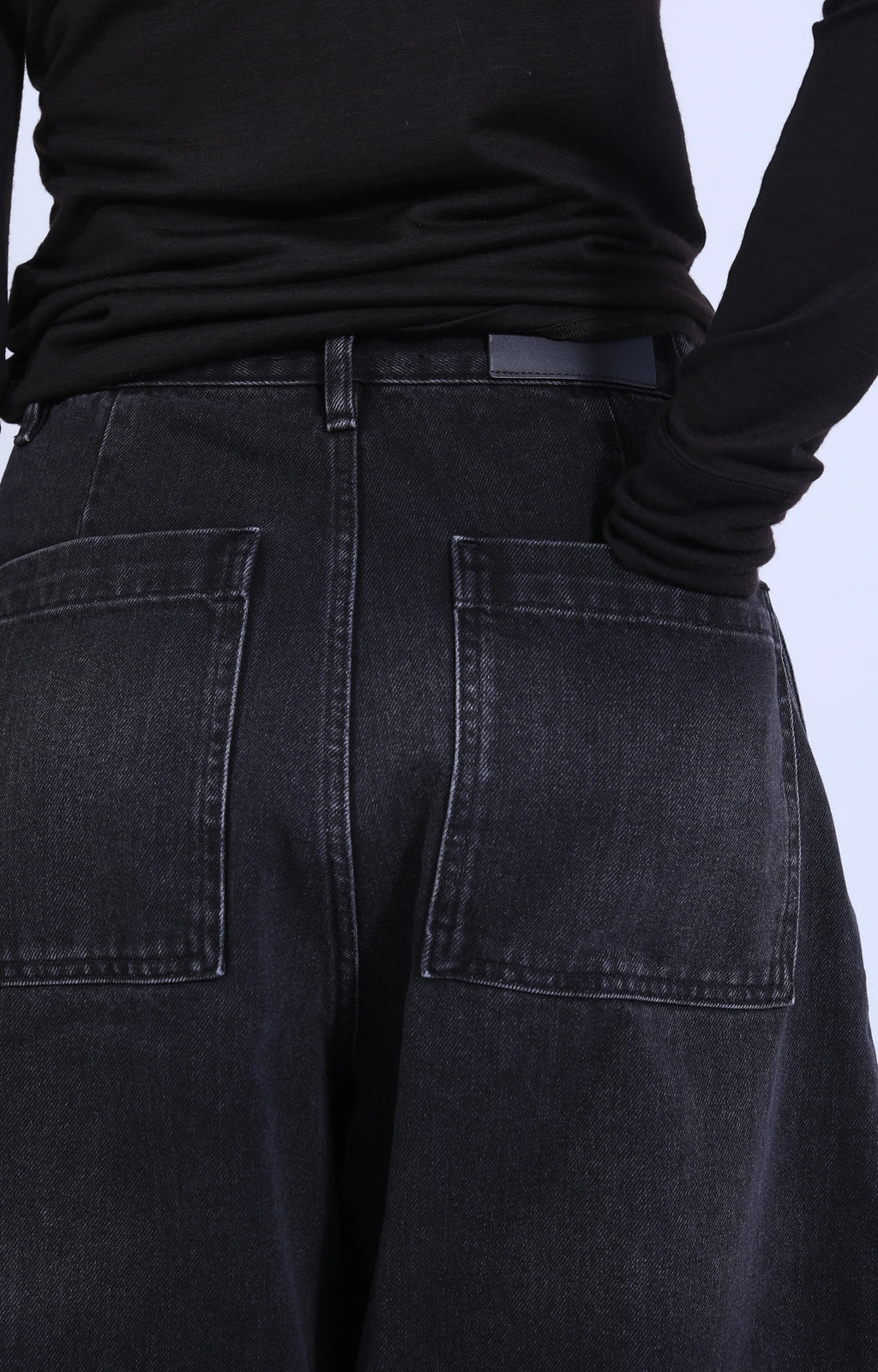 Chalco Wide Leg Denim Washed Black