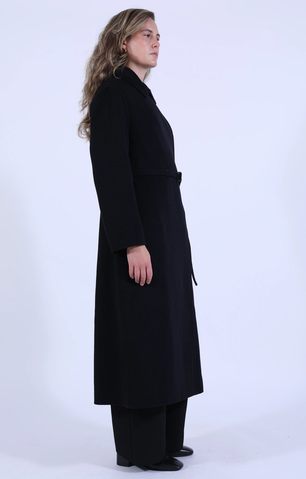 Mori Double Faced Wool Coat Darkest Navy