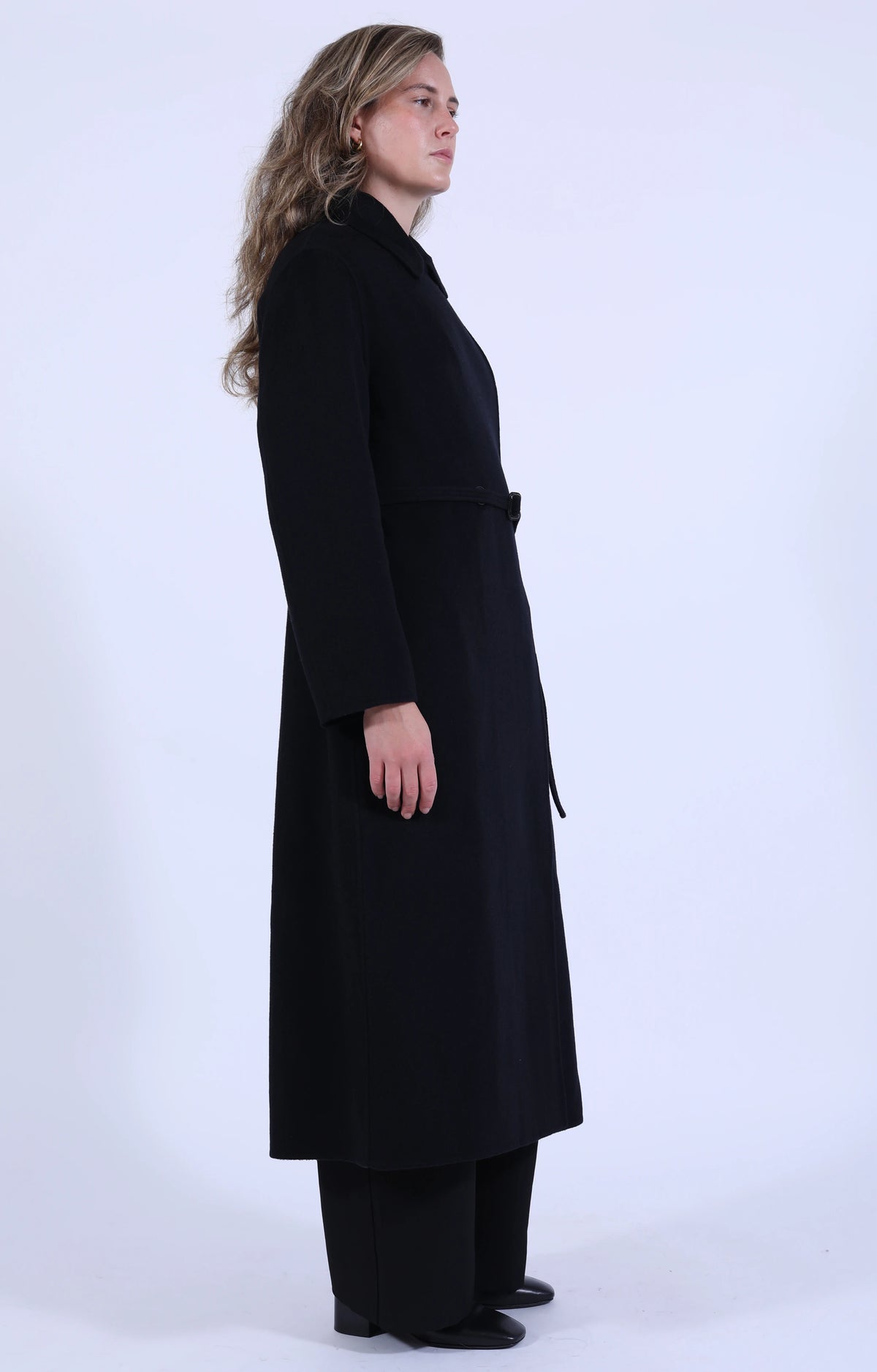 Mori Double Faced Wool Coat Darkest Navy