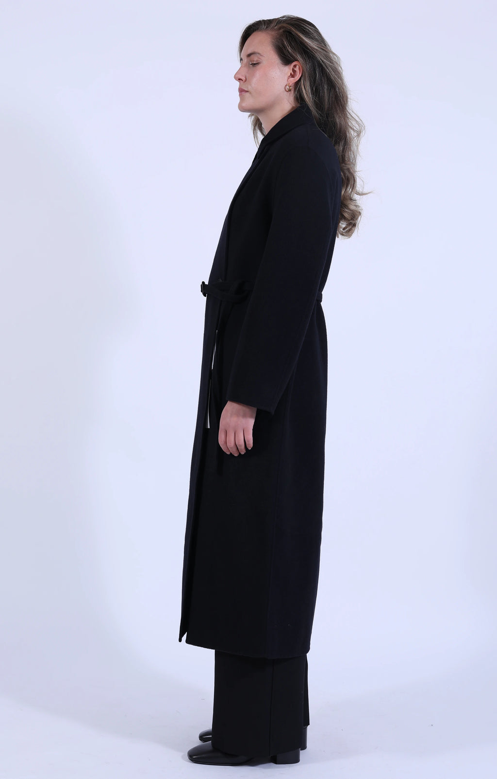 Mori Double Faced Wool Coat Darkest Navy