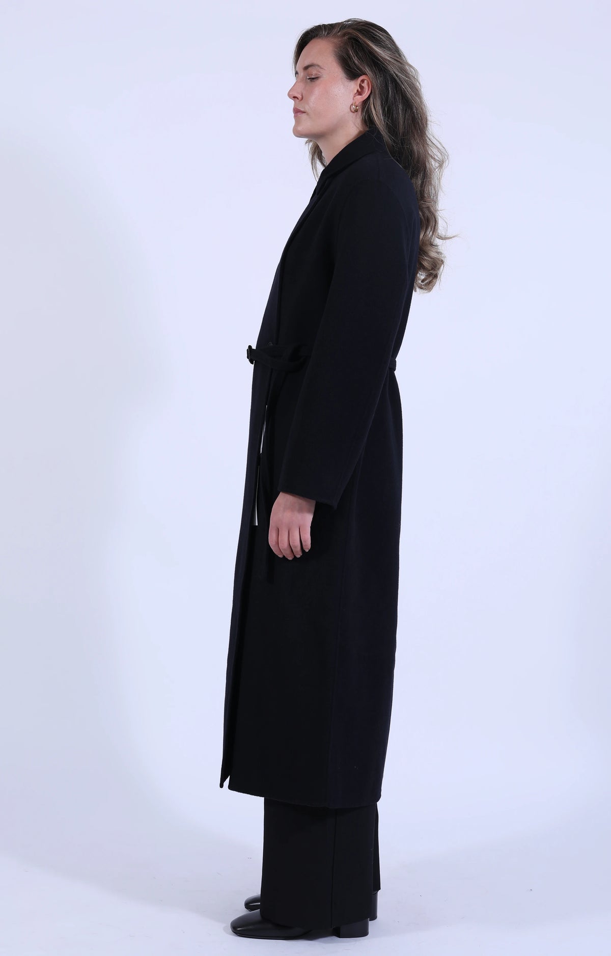 Mori Double Faced Wool Coat Darkest Navy