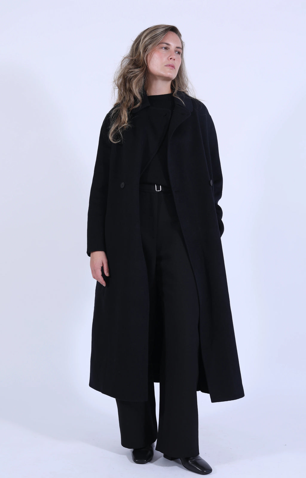 Mori Double Faced Wool Coat Darkest Navy
