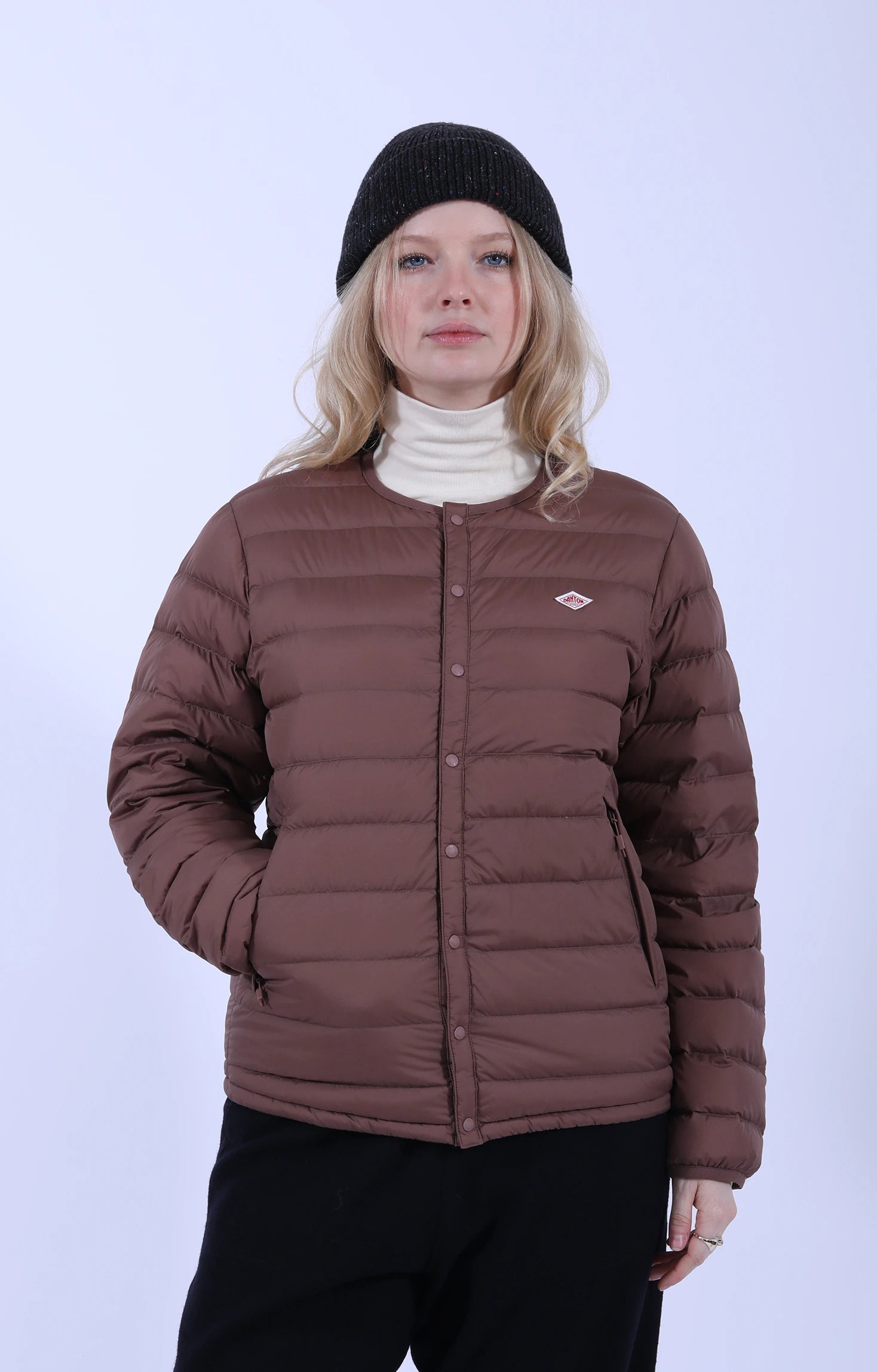 (M) Inner Down Crew Jacket Pink