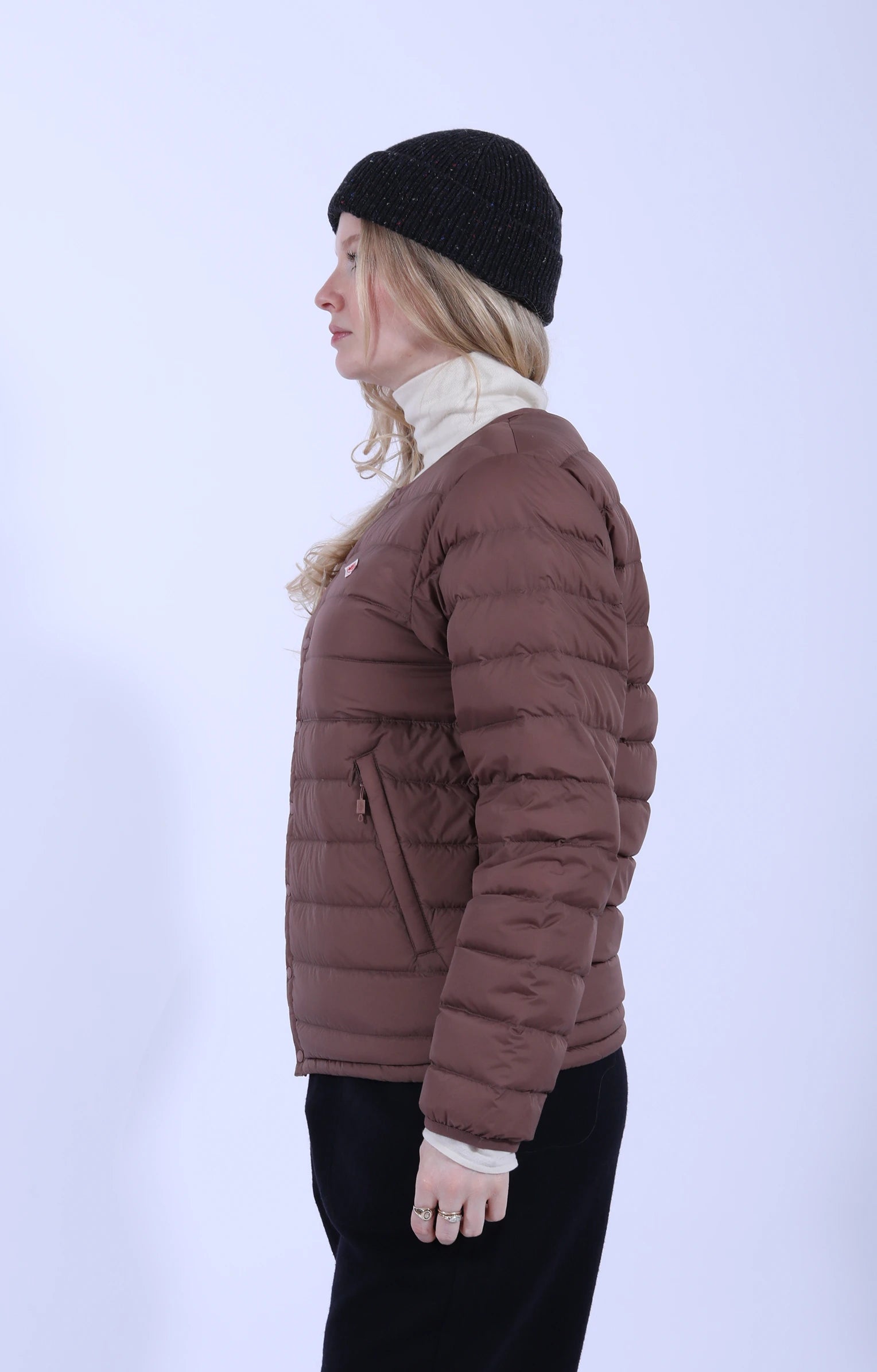 (M) Inner Down Crew Jacket Pink