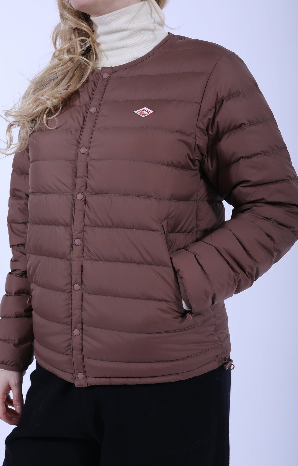 (M) Inner Down Crew Jacket Pink