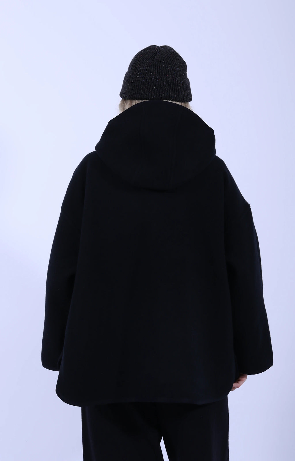 Hooded Blouson Wool Melton Dark Navy