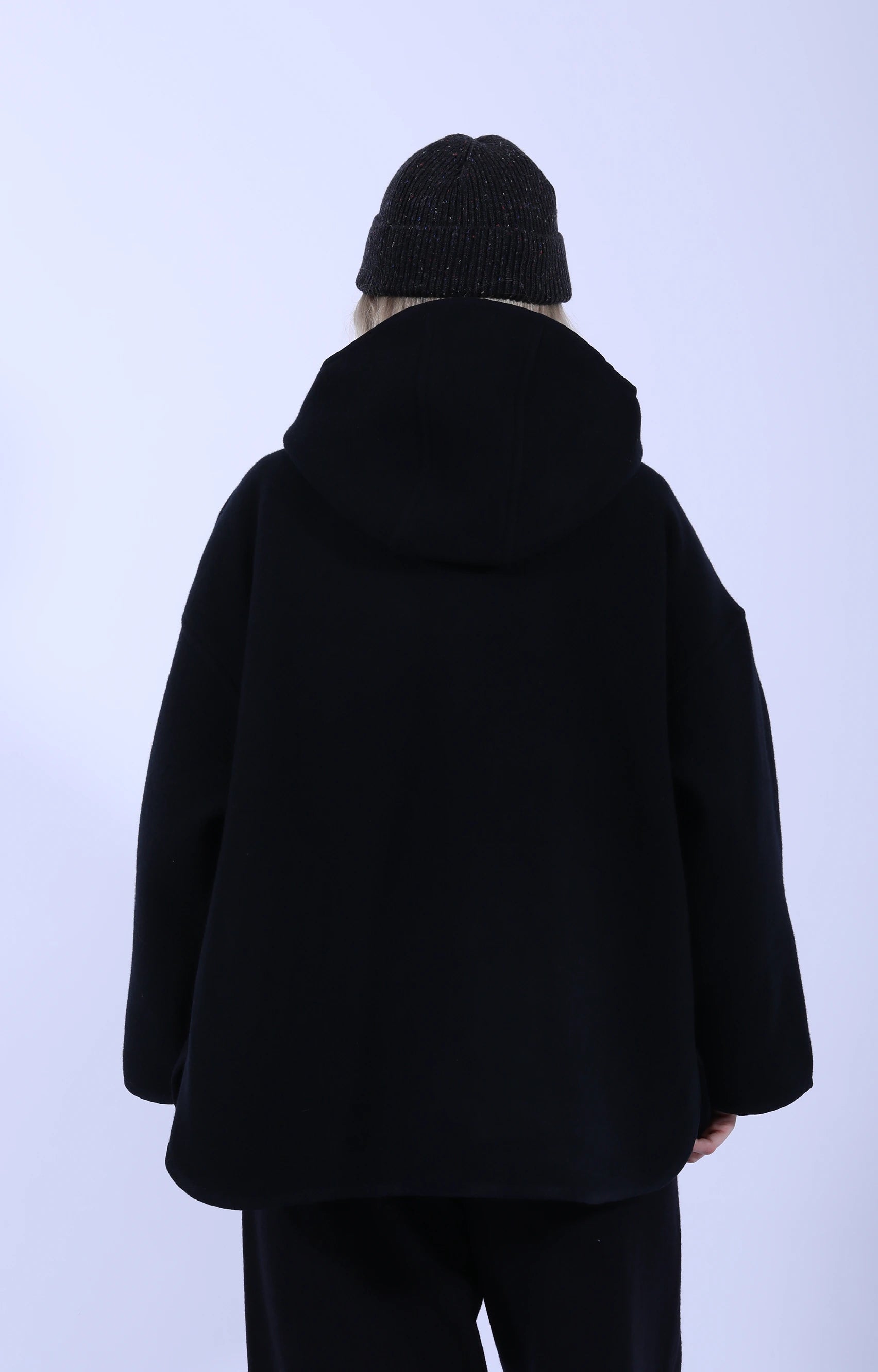 Hooded Blouson Wool Melton Dark Navy