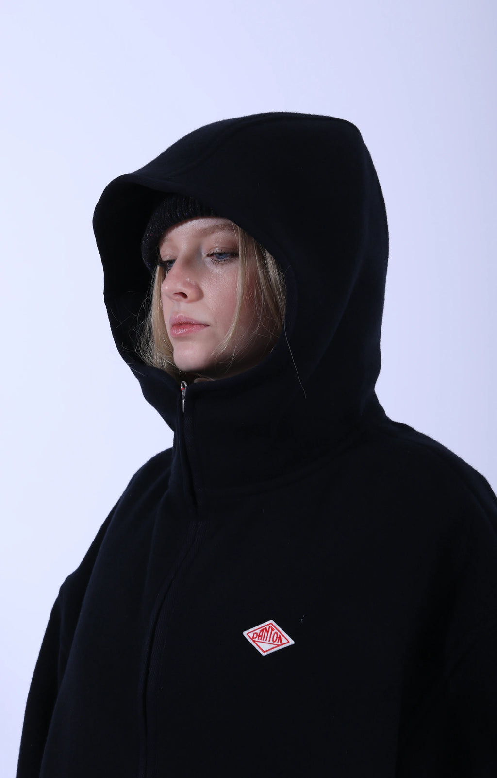 Hooded Blouson Wool Melton Dark Navy