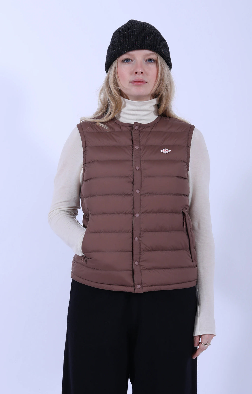 Inner Down Crew Vest Pink