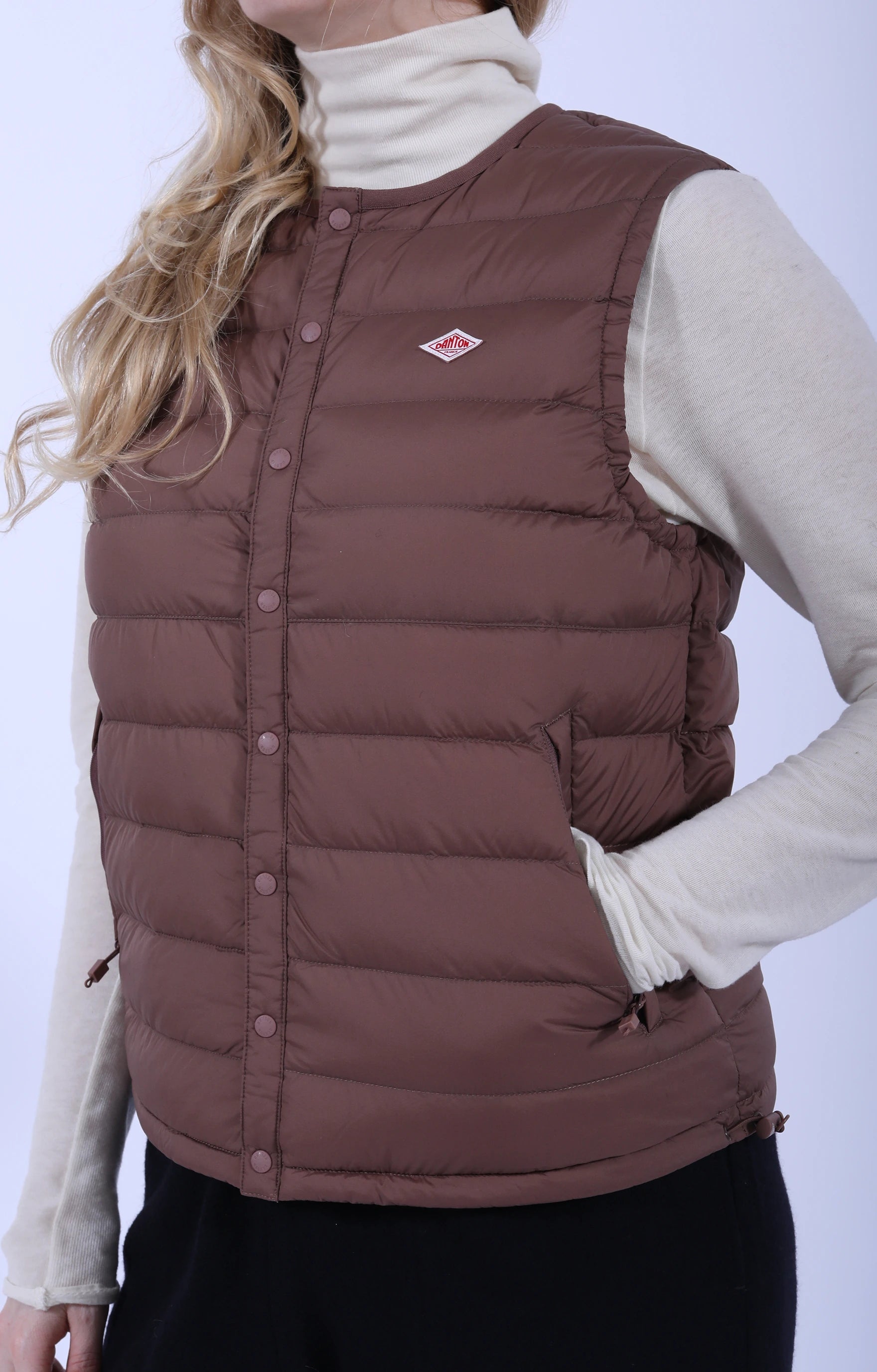 Inner Down Crew Vest Pink