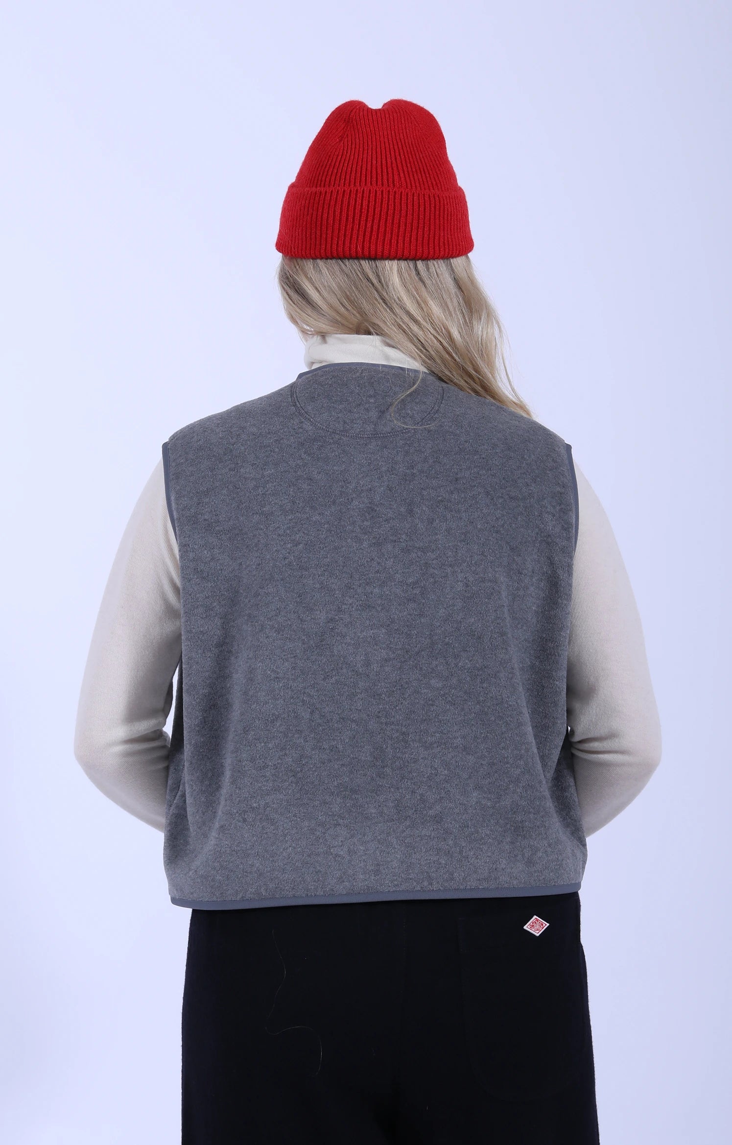 Fleece Collarless Vest Dark Grey
