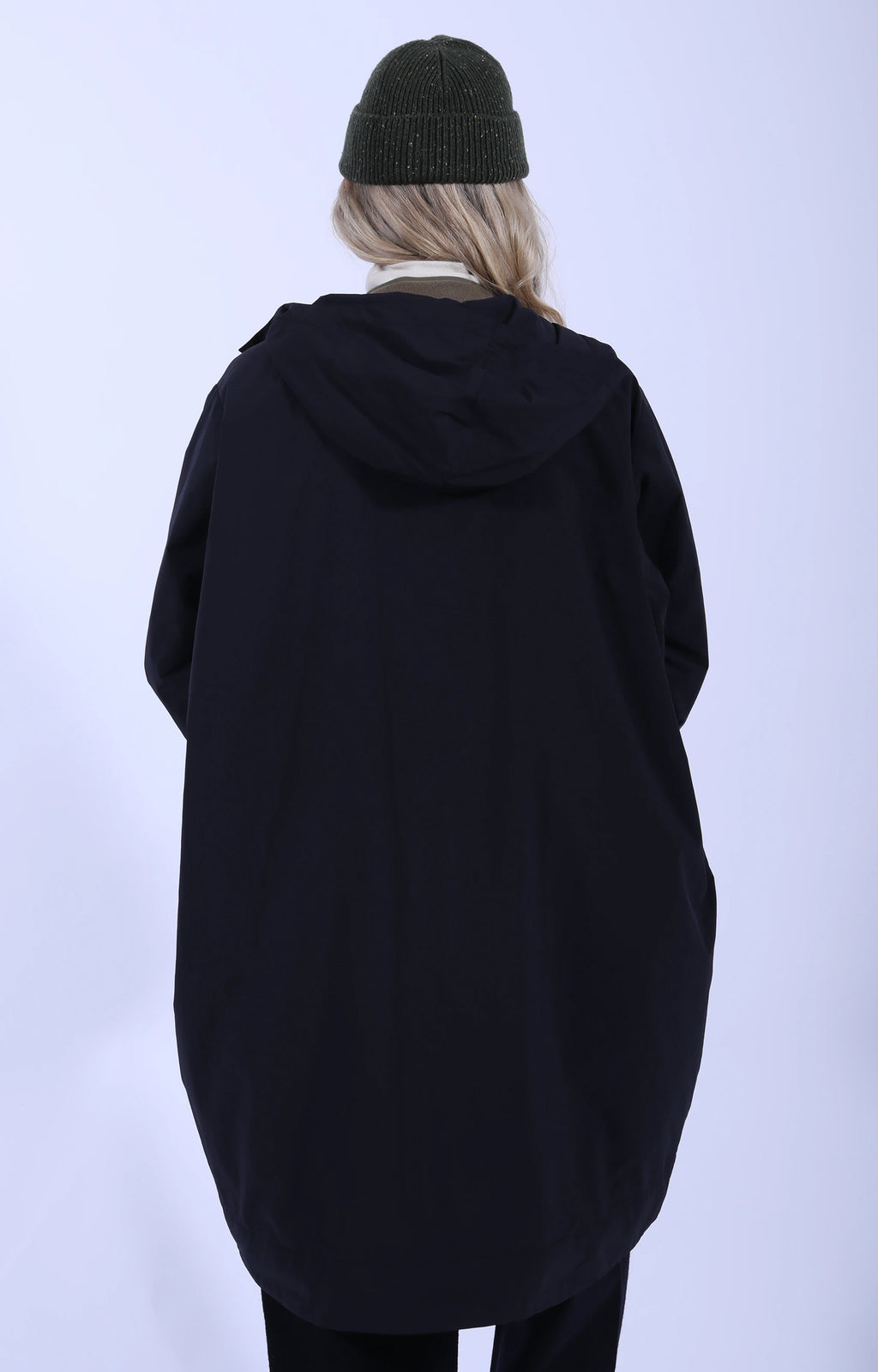 Hooded Coat Taffeta Navy