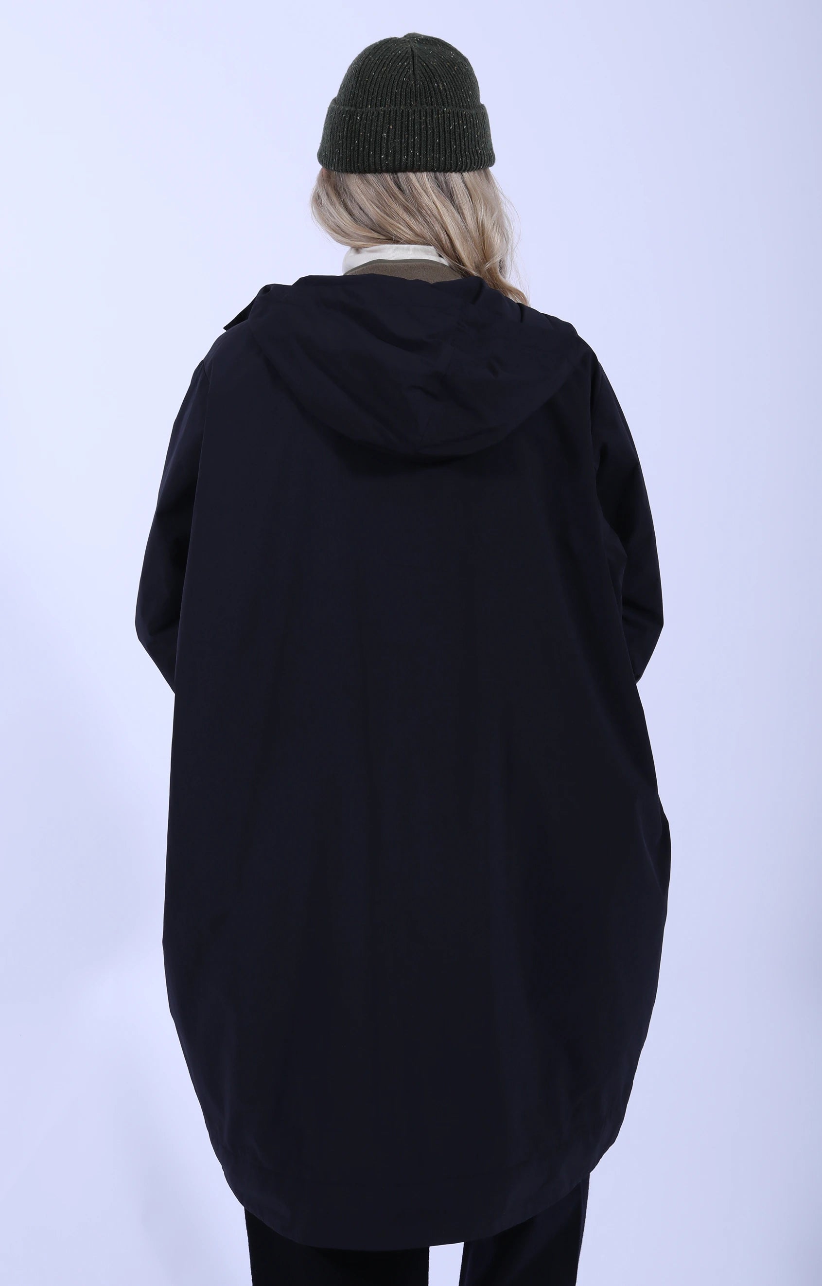 Hooded Coat Taffeta Navy