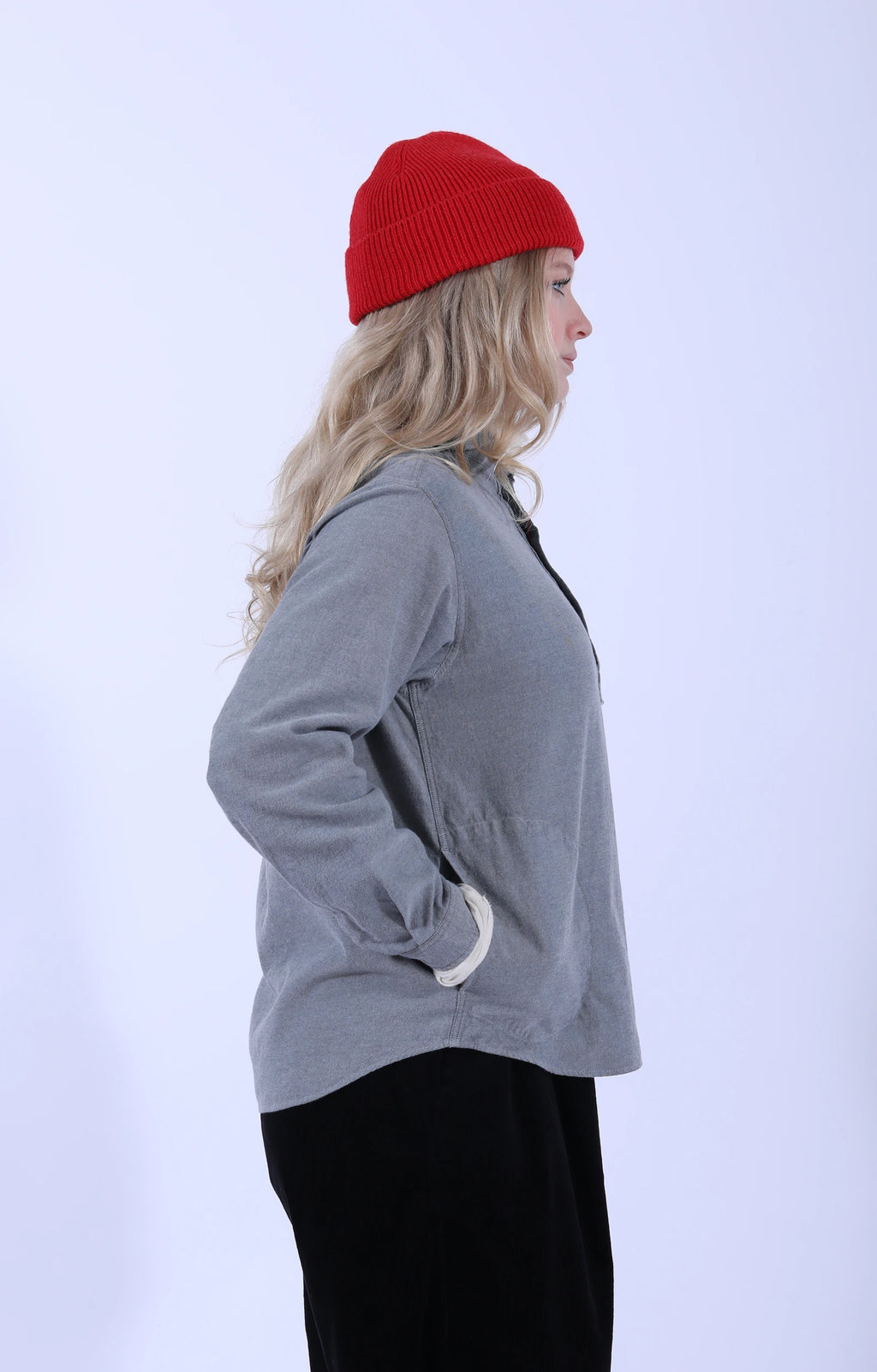 Round Collar P.O Shirt Grey