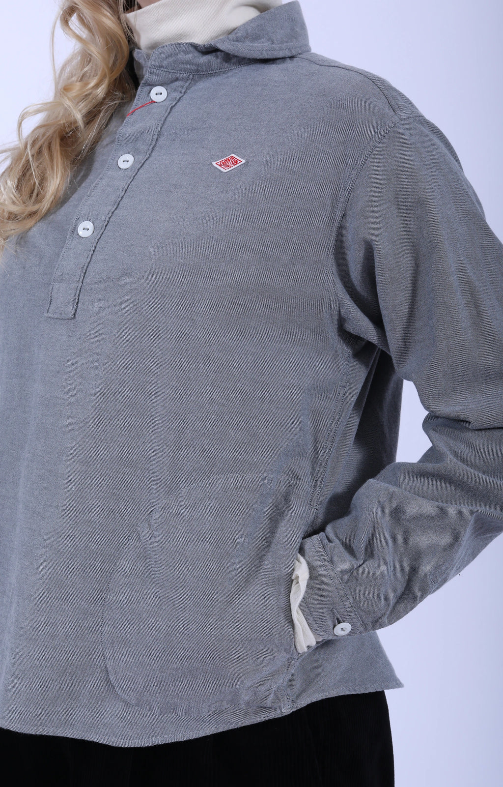 Round Collar P.O Shirt Grey
