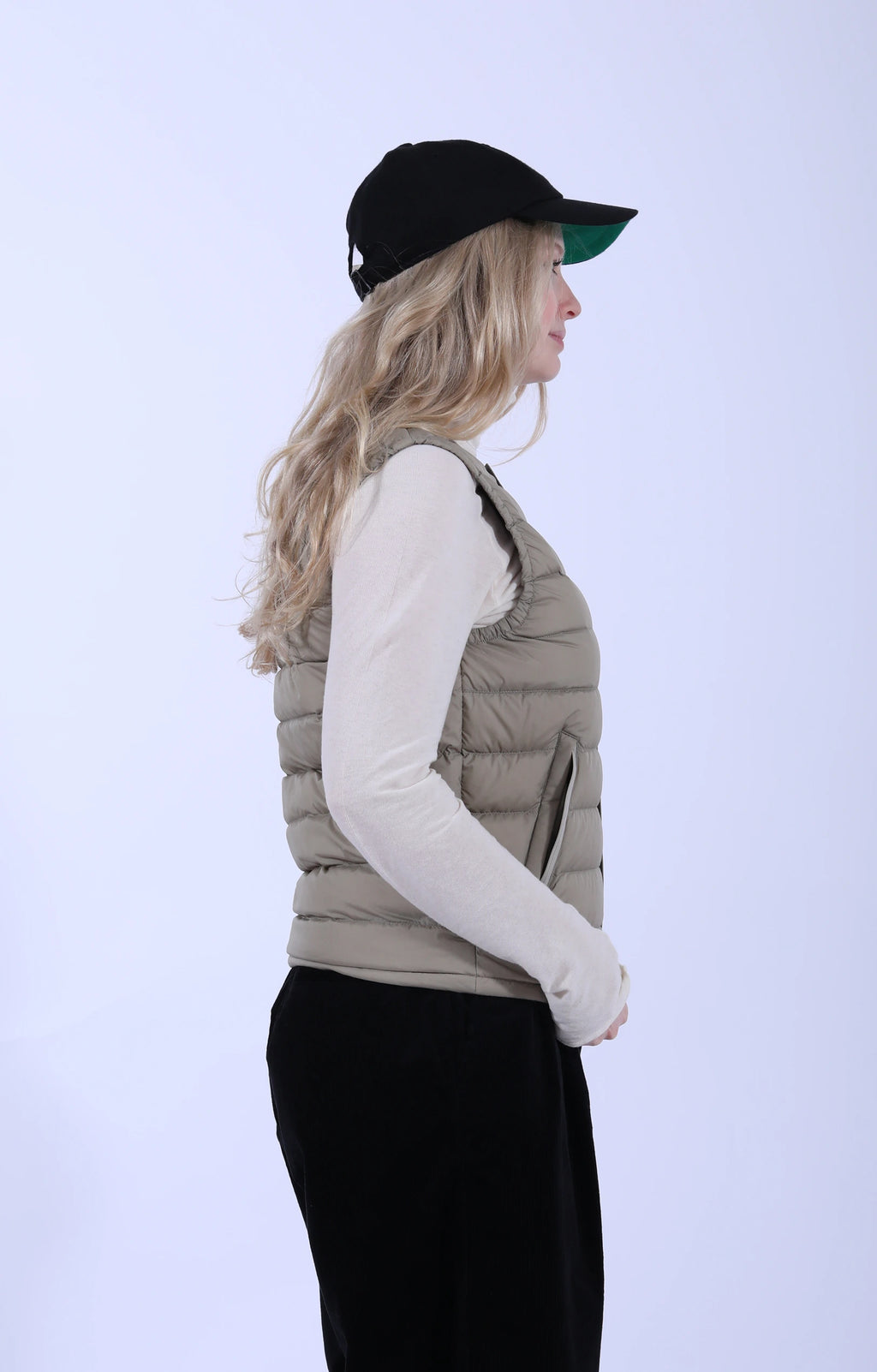 Inner Down Crew Vest Sand Beige