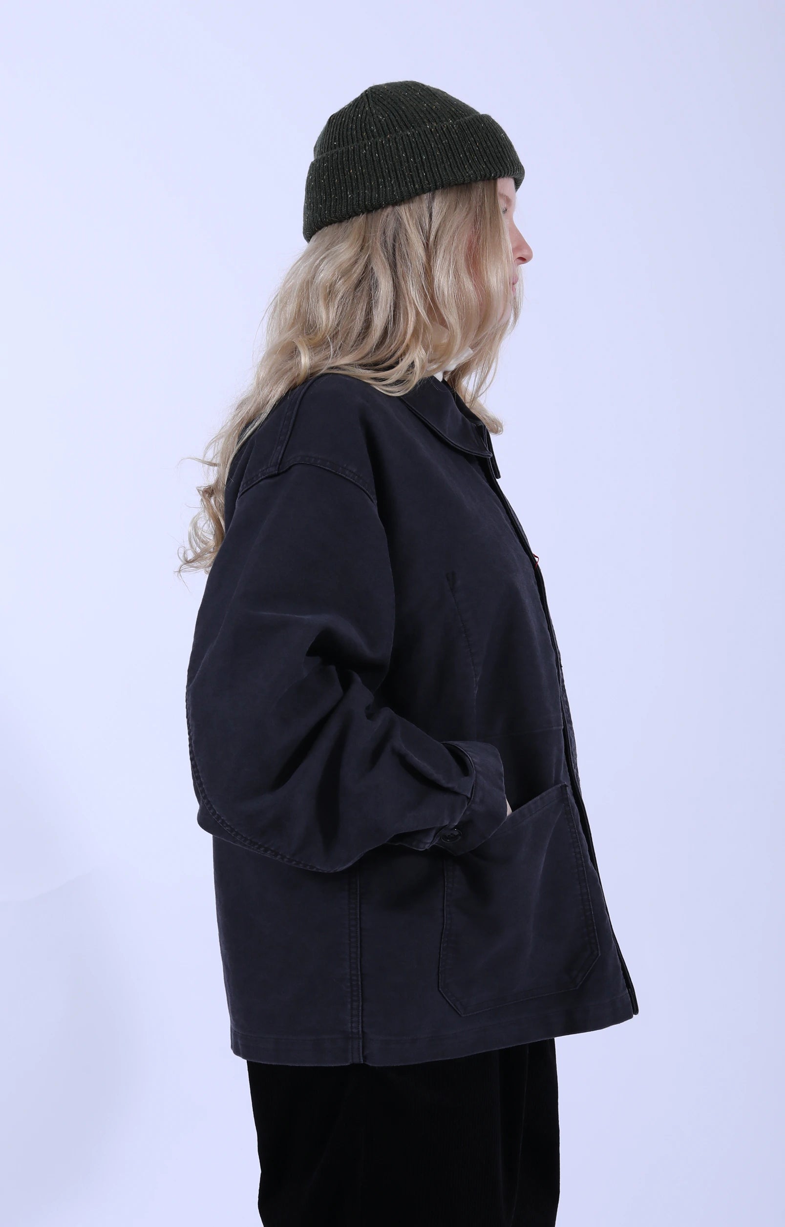 Wide Coveralls Moleskin Black