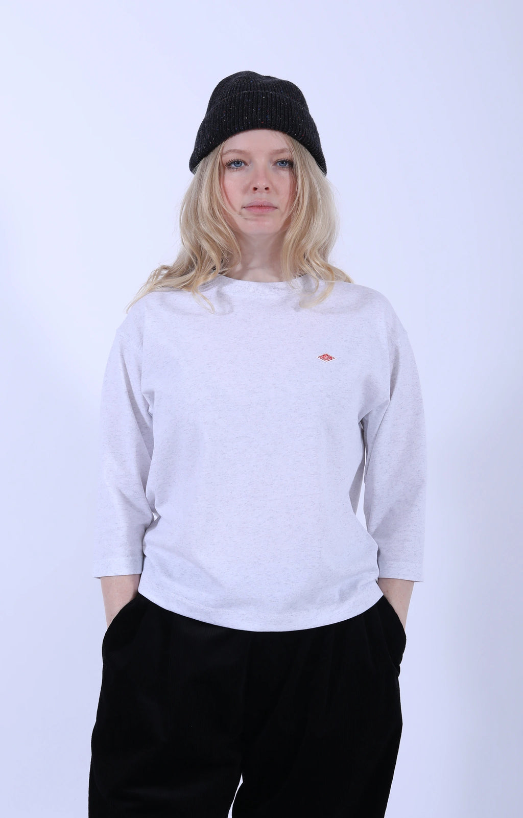 Crew 3/4 Sleeve Heather White
