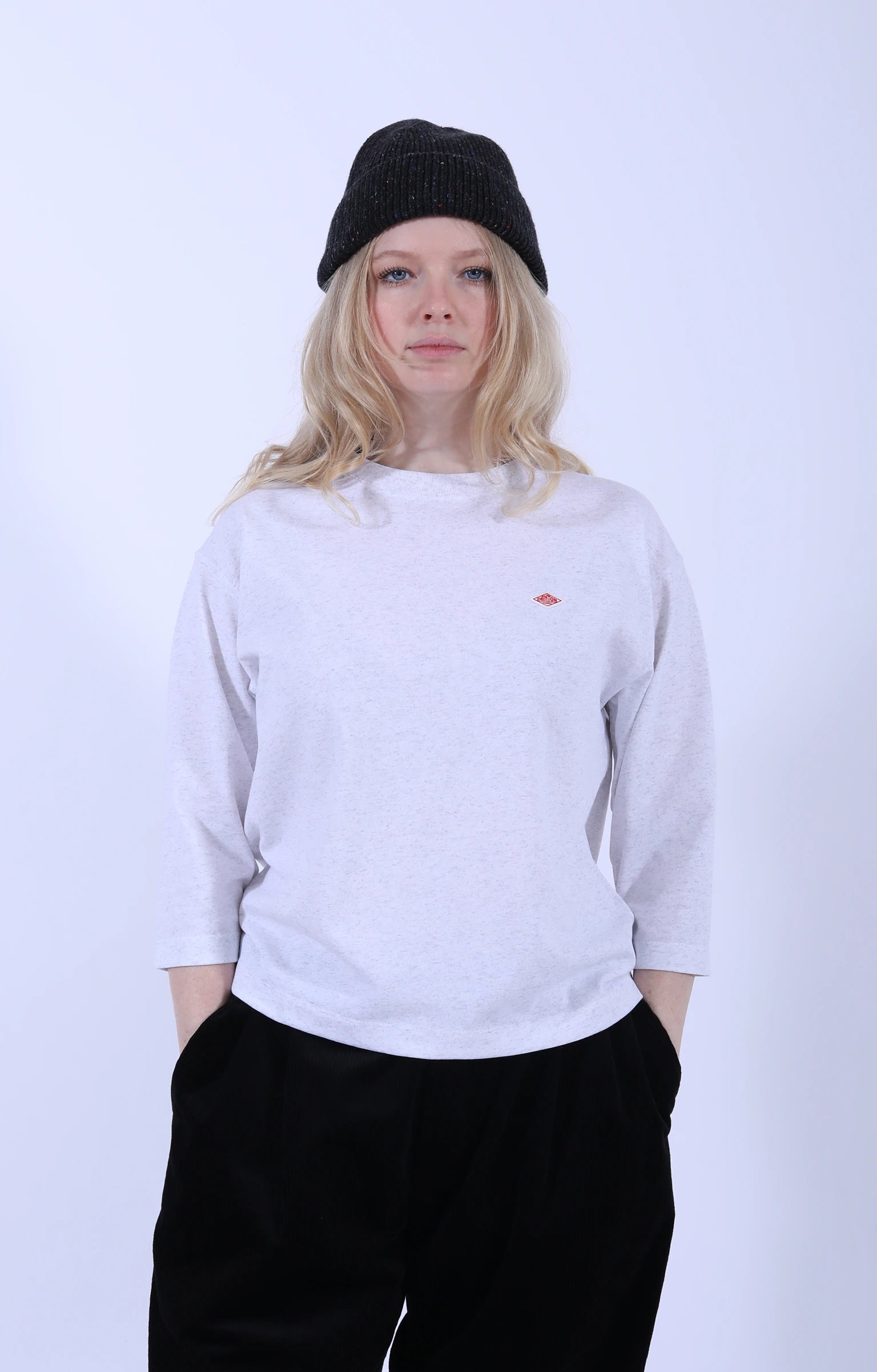 Crew 3/4 Sleeve Heather White