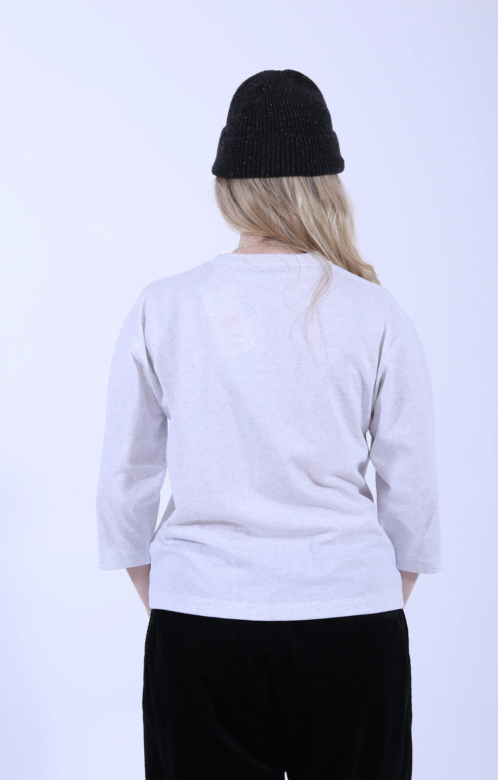 Crew 3/4 Sleeve Heather White
