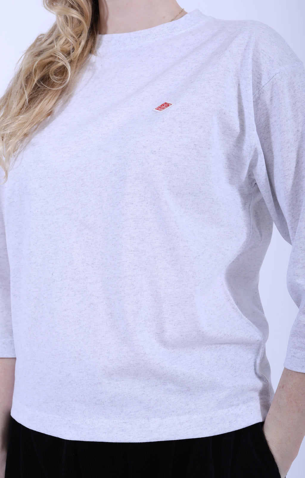 Crew 3/4 Sleeve Heather White
