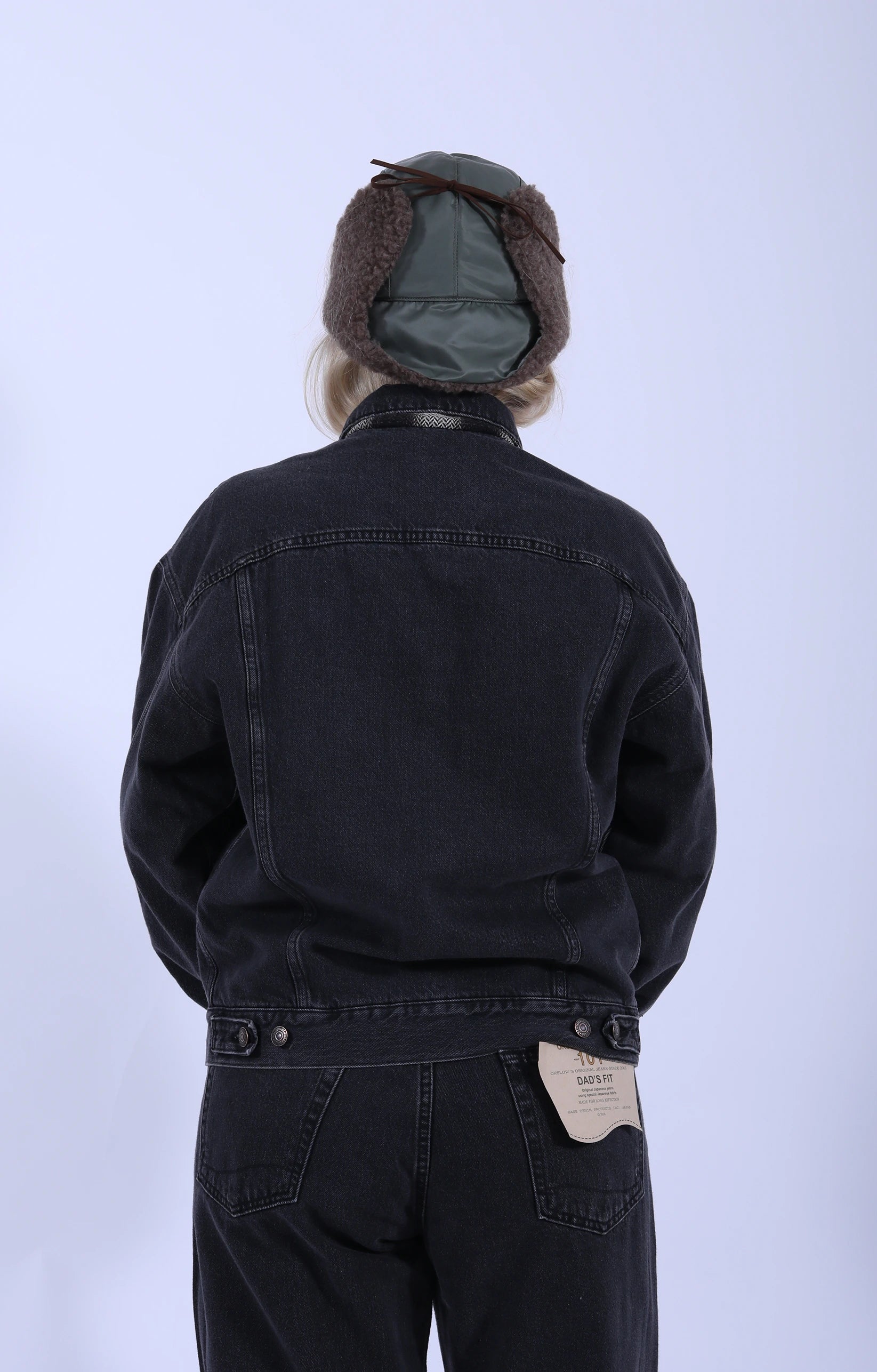 Flannel Check Lined Black Denim Jacket