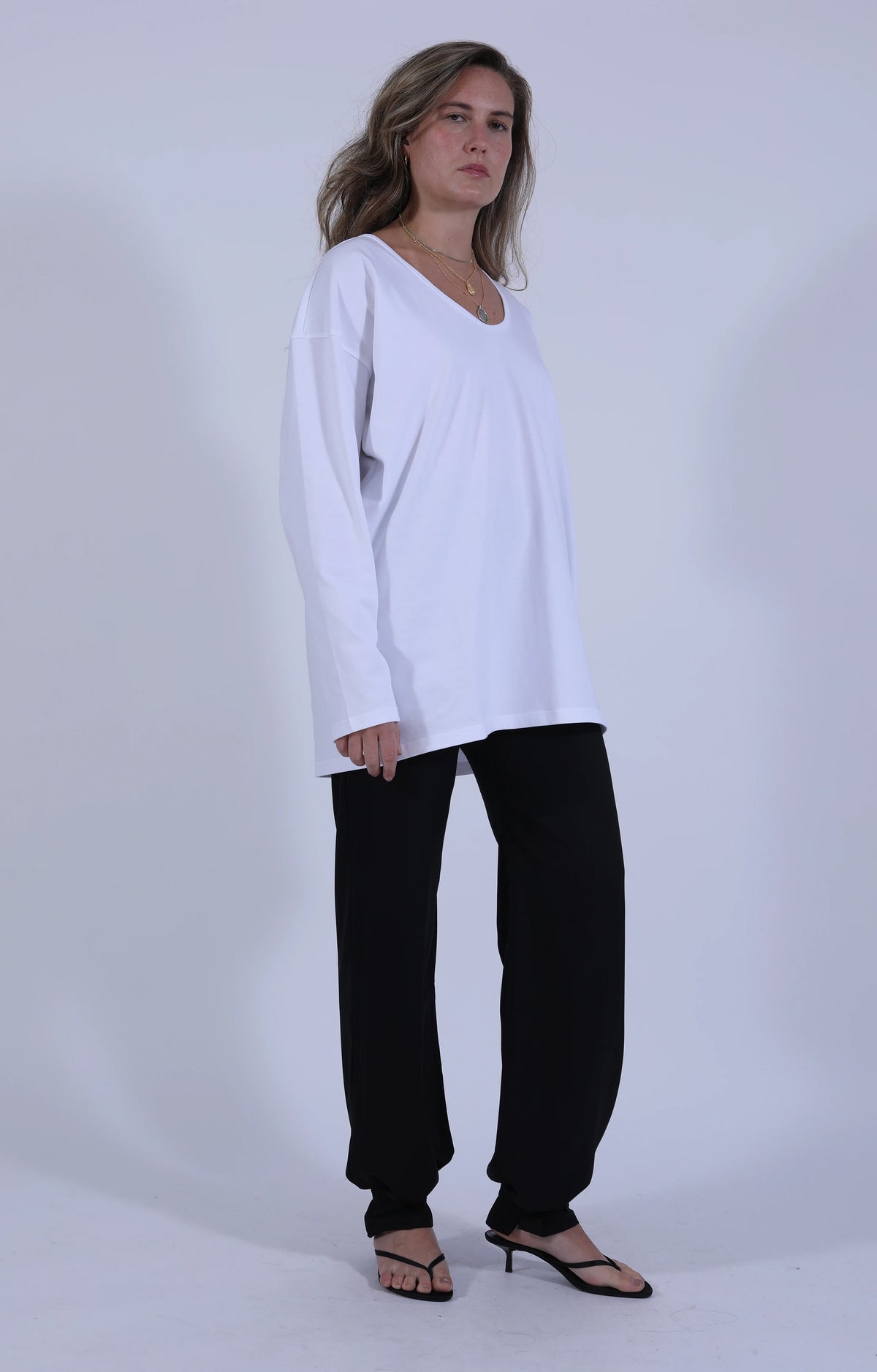 Boy V neck White Jersey
