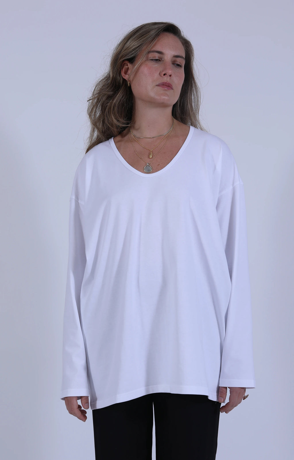 Boy V neck White Jersey
