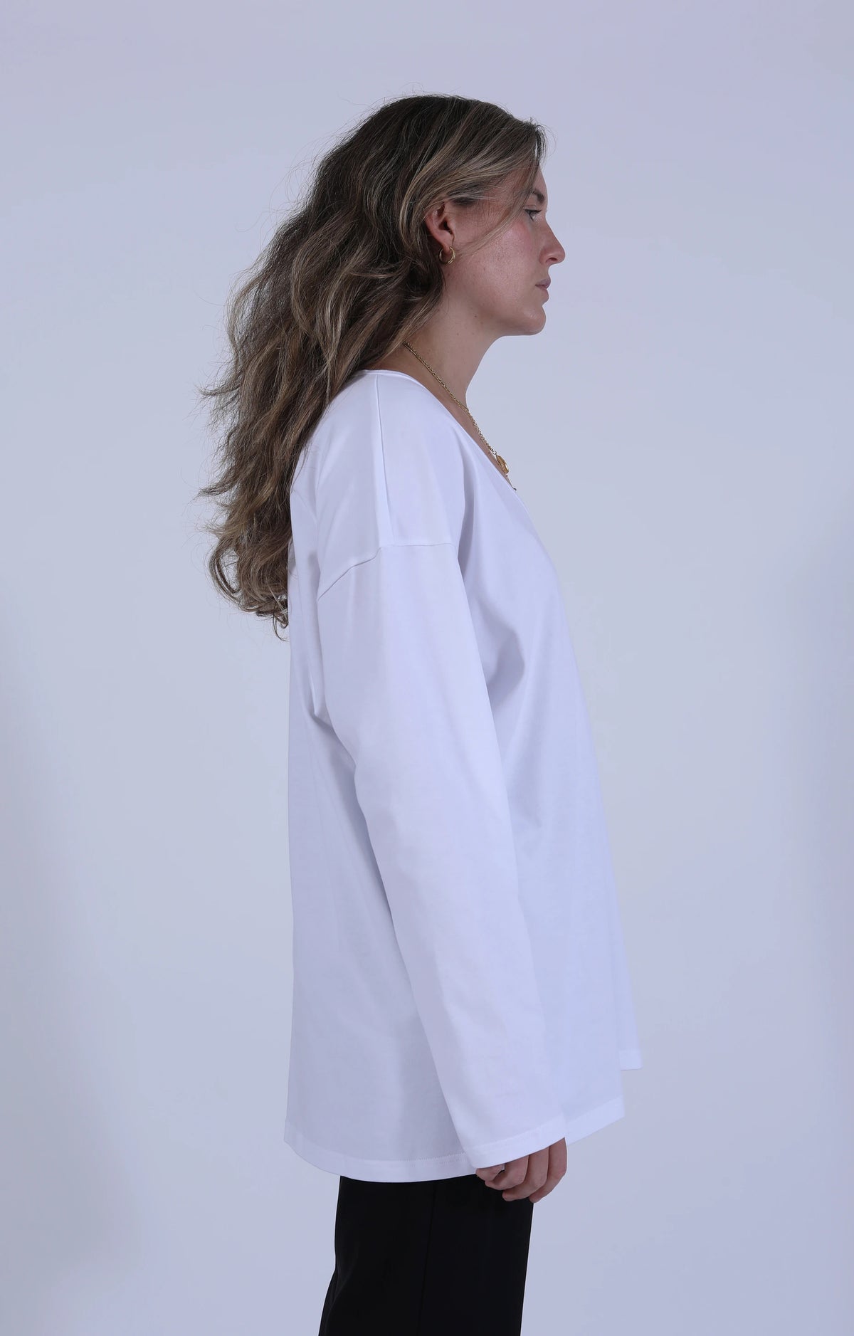 Boy V neck White Jersey