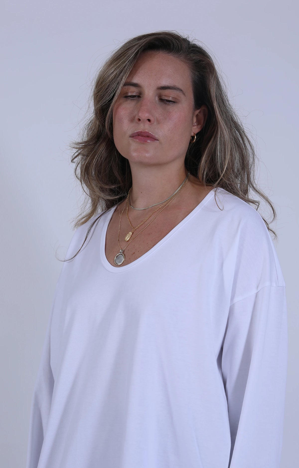 Boy V neck White Jersey