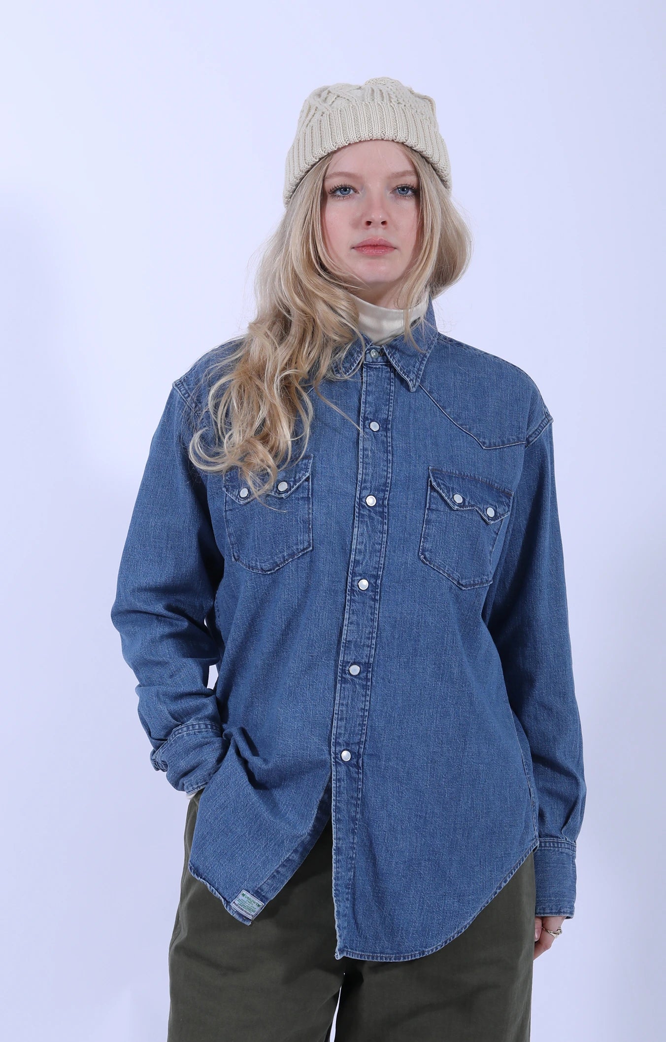 Denim Western Shirt Used Wash