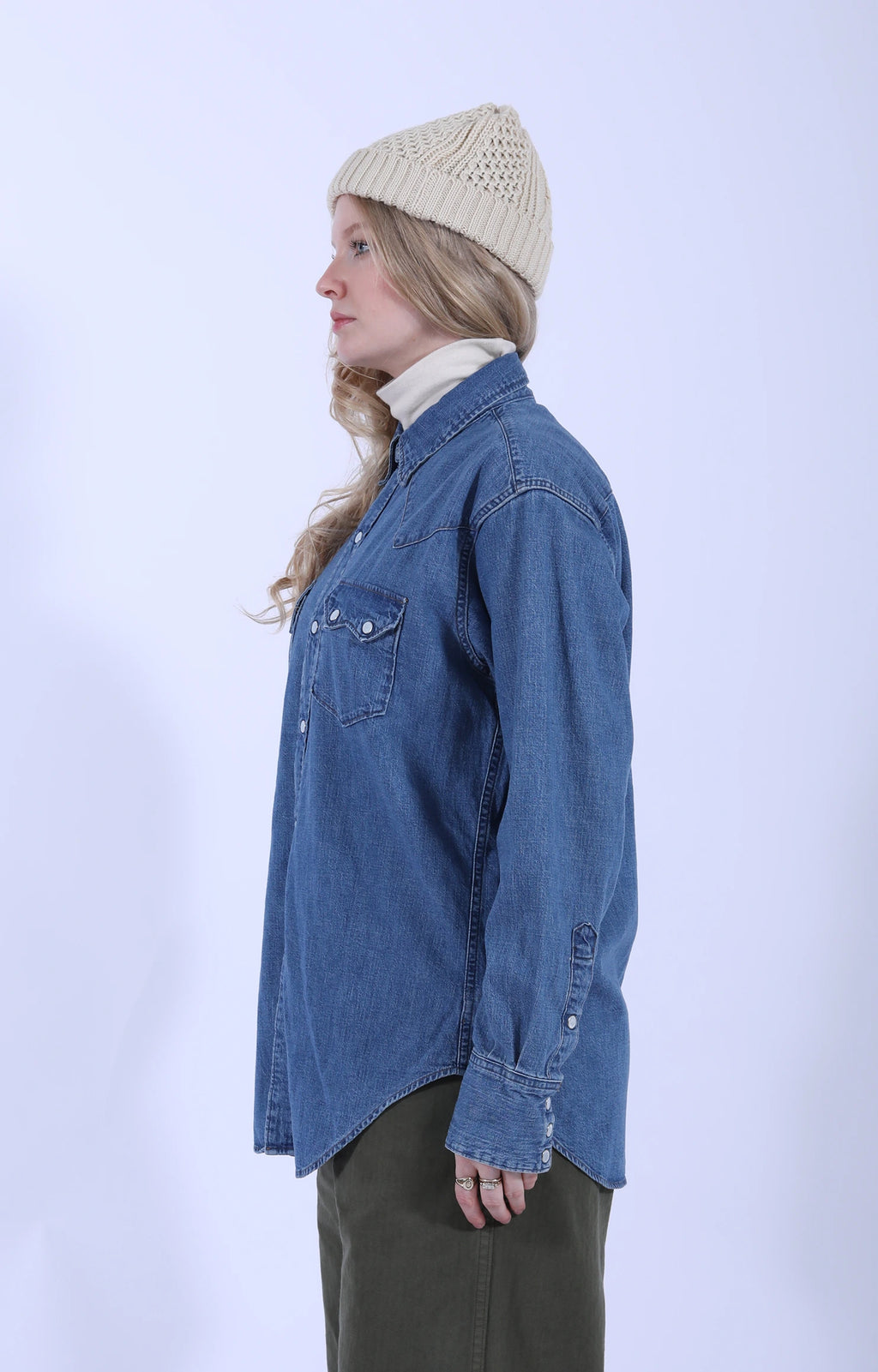 Denim Western Shirt Used Wash