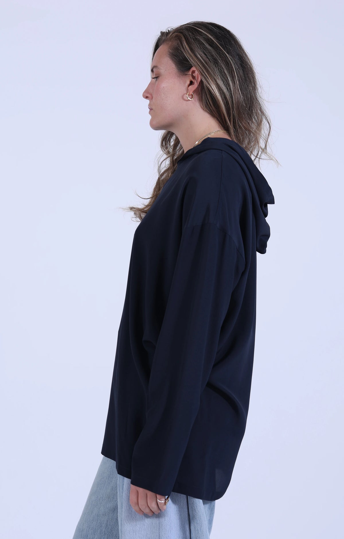 Top Boy XL Hoody Navy Silk