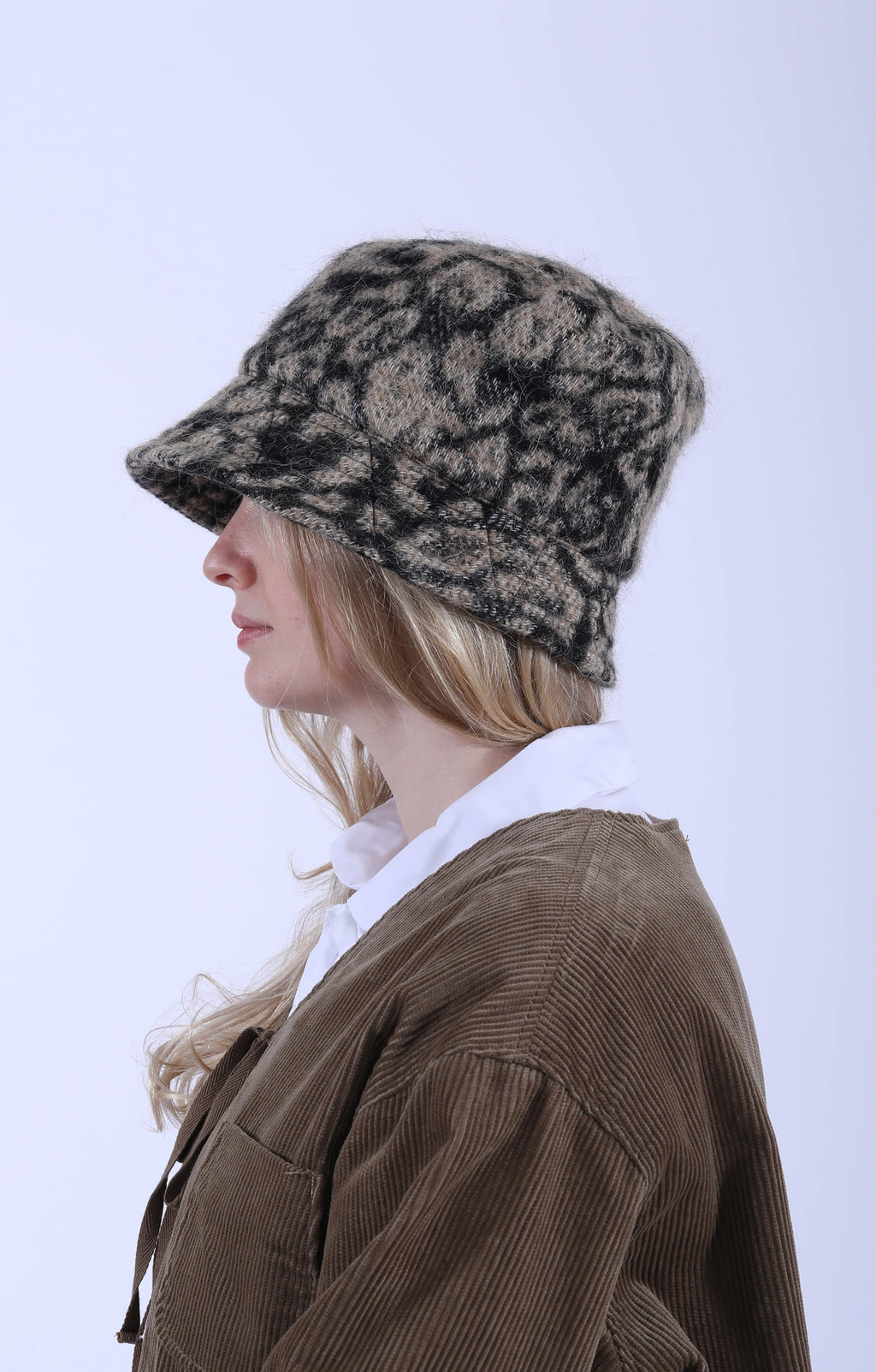 Bucket Hat Jacquard Leopard