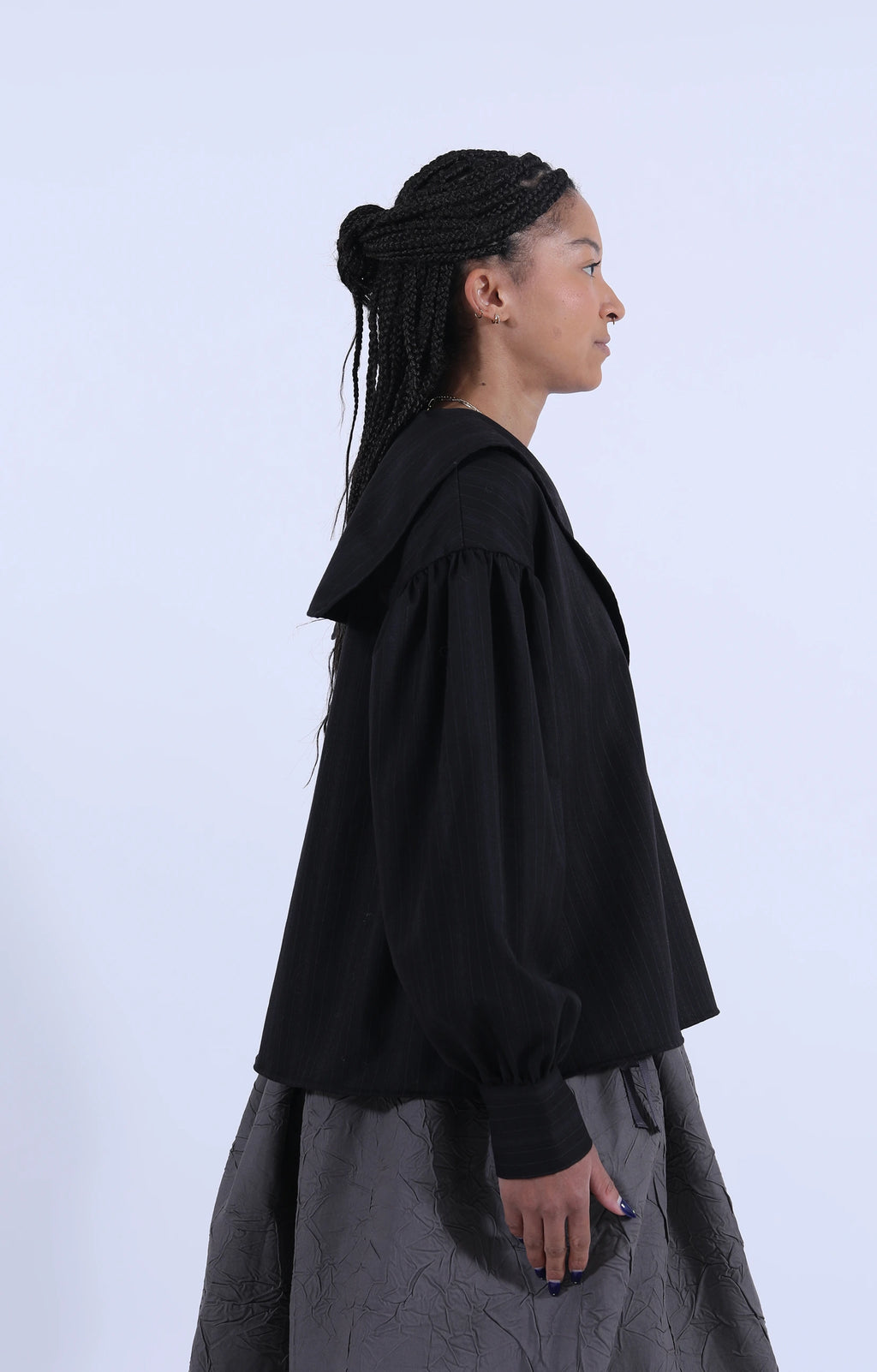 Leonora Shirt Coal Stripe