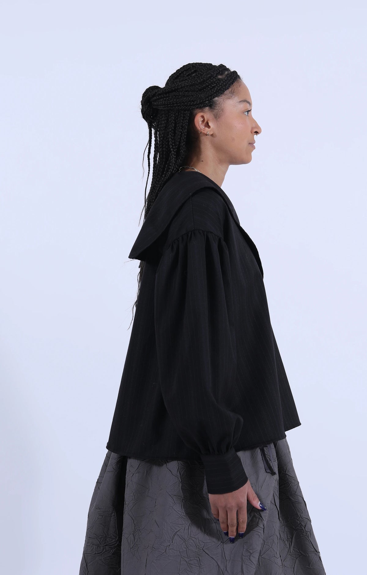 Leonora Shirt Coal Stripe