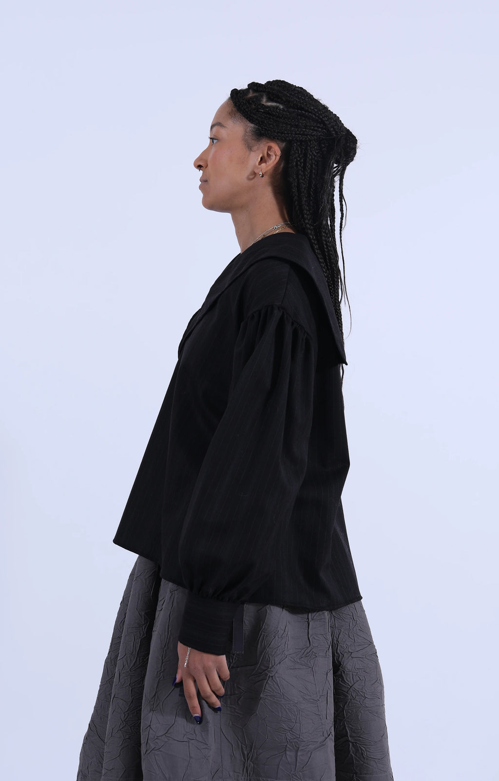 Leonora Shirt Coal Stripe